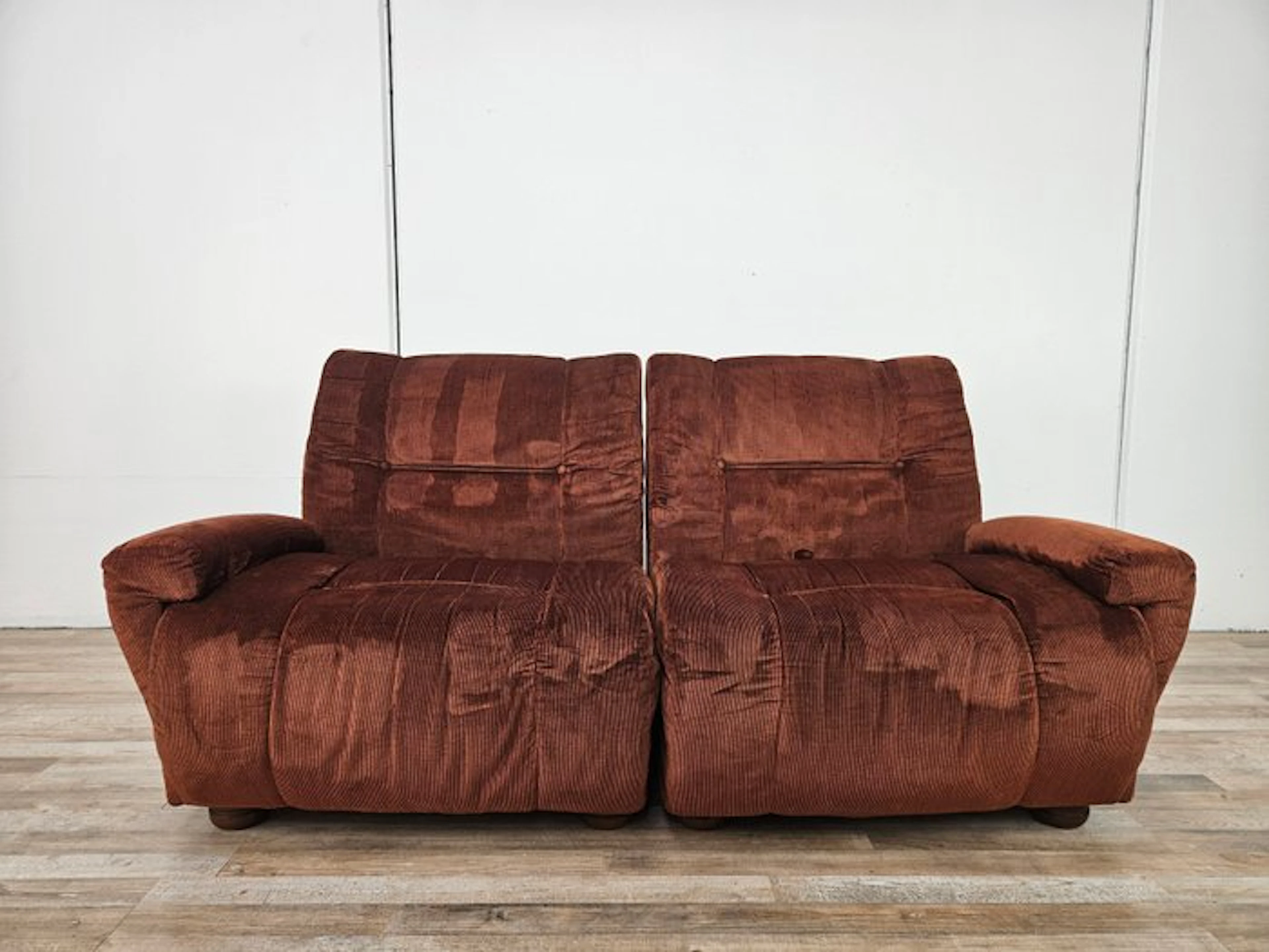Armchair (2) - Modular armchairs in Bordeaux fabric - Textile