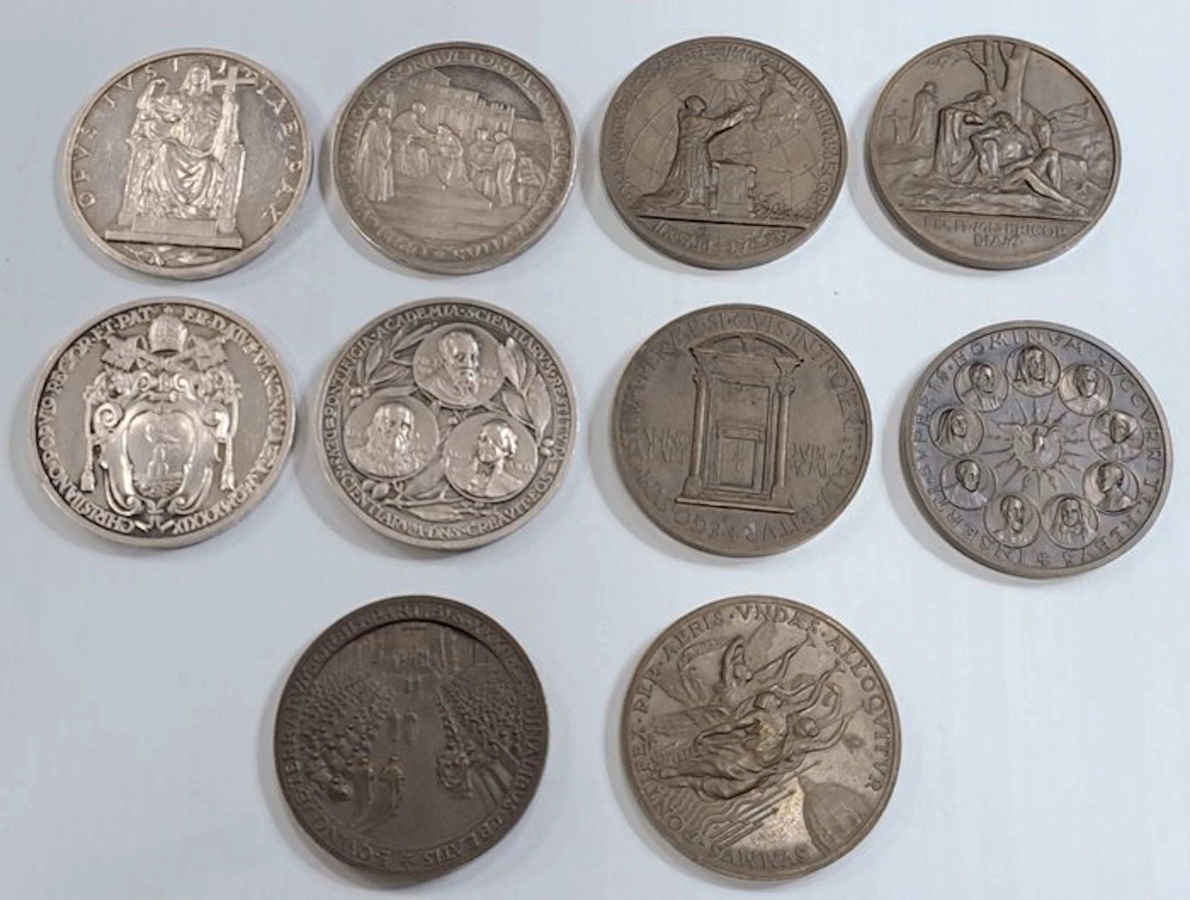Vatican. Historical Medal Lotto di 10 Medaglie di Pio XII