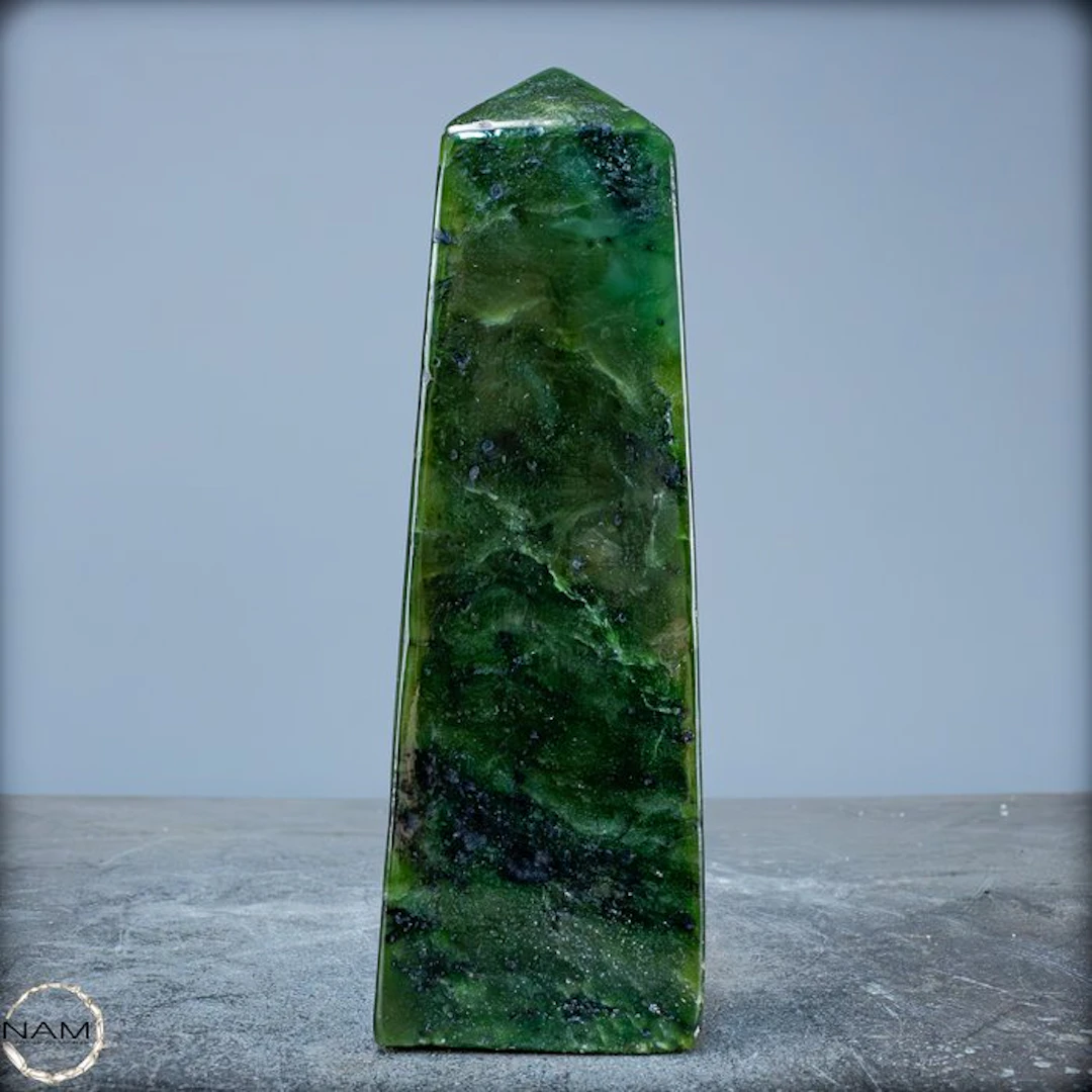 Very Rare Natural Jade-Nephrite Crystal-Obelisk, Burma- 902.92 g