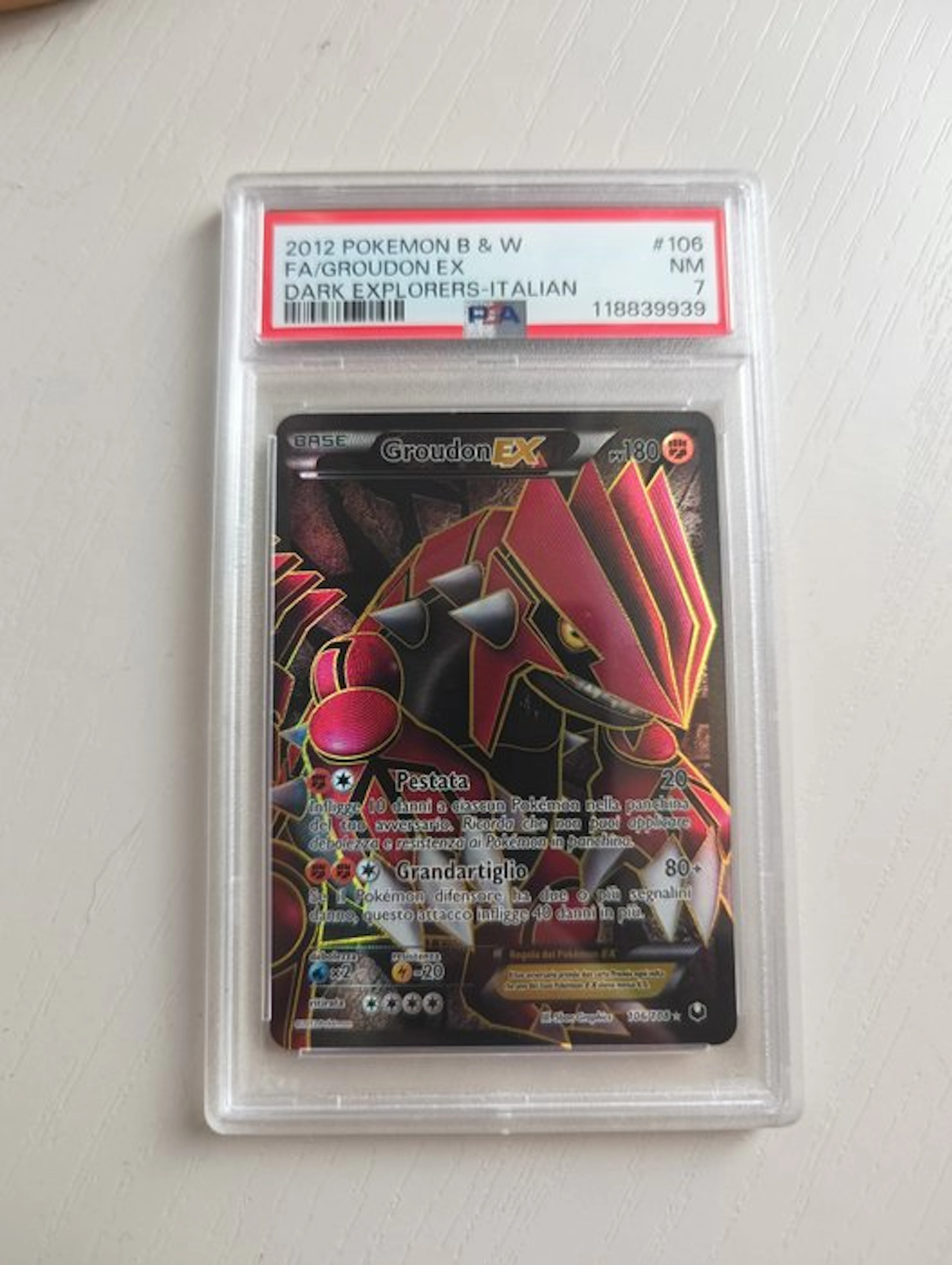 Pokémon - 1 Graded card - Groudon EX 106/108 Full art