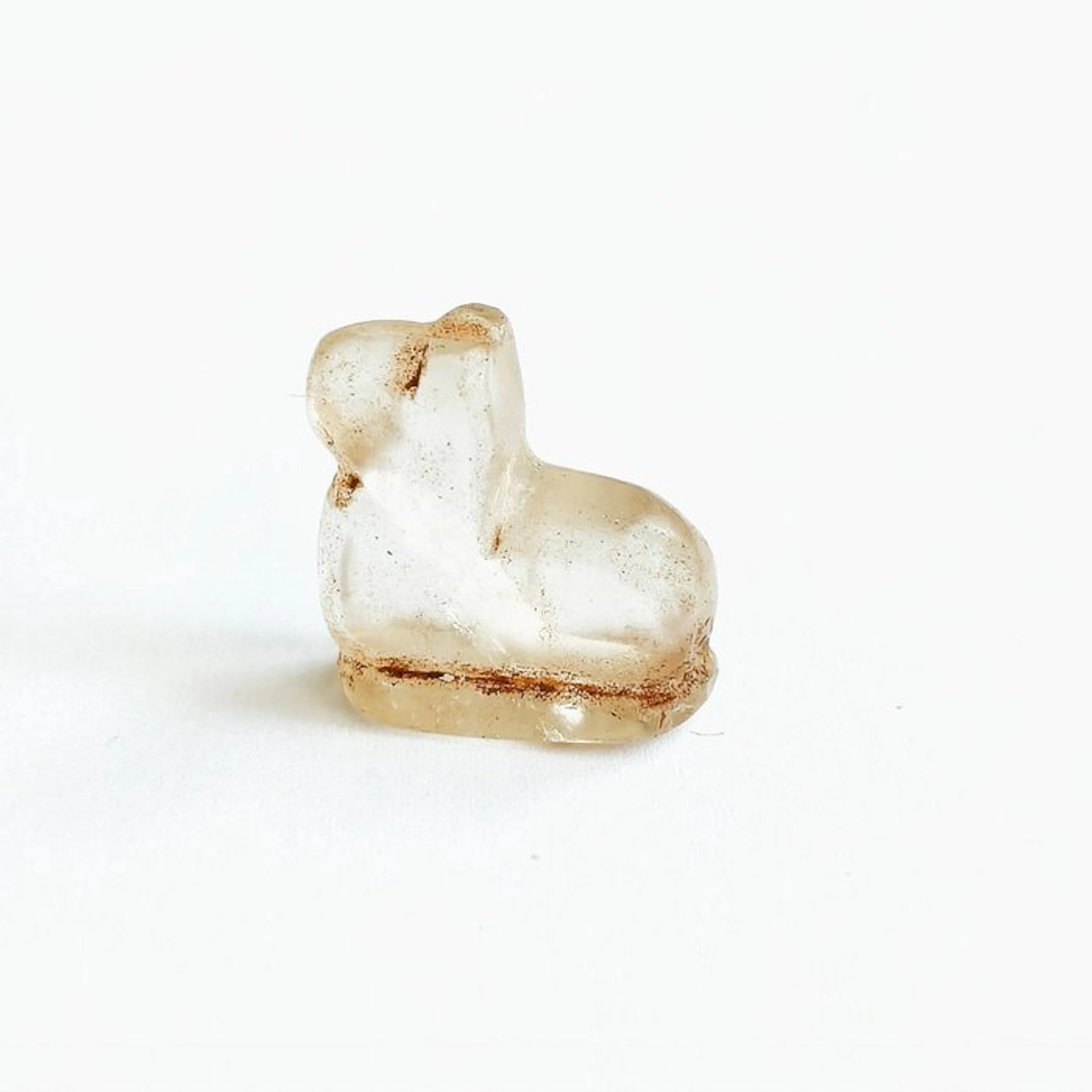 Ancient Burmese,Pyu Rock Crystal XS Tiger Bead Talisman - 21 mm