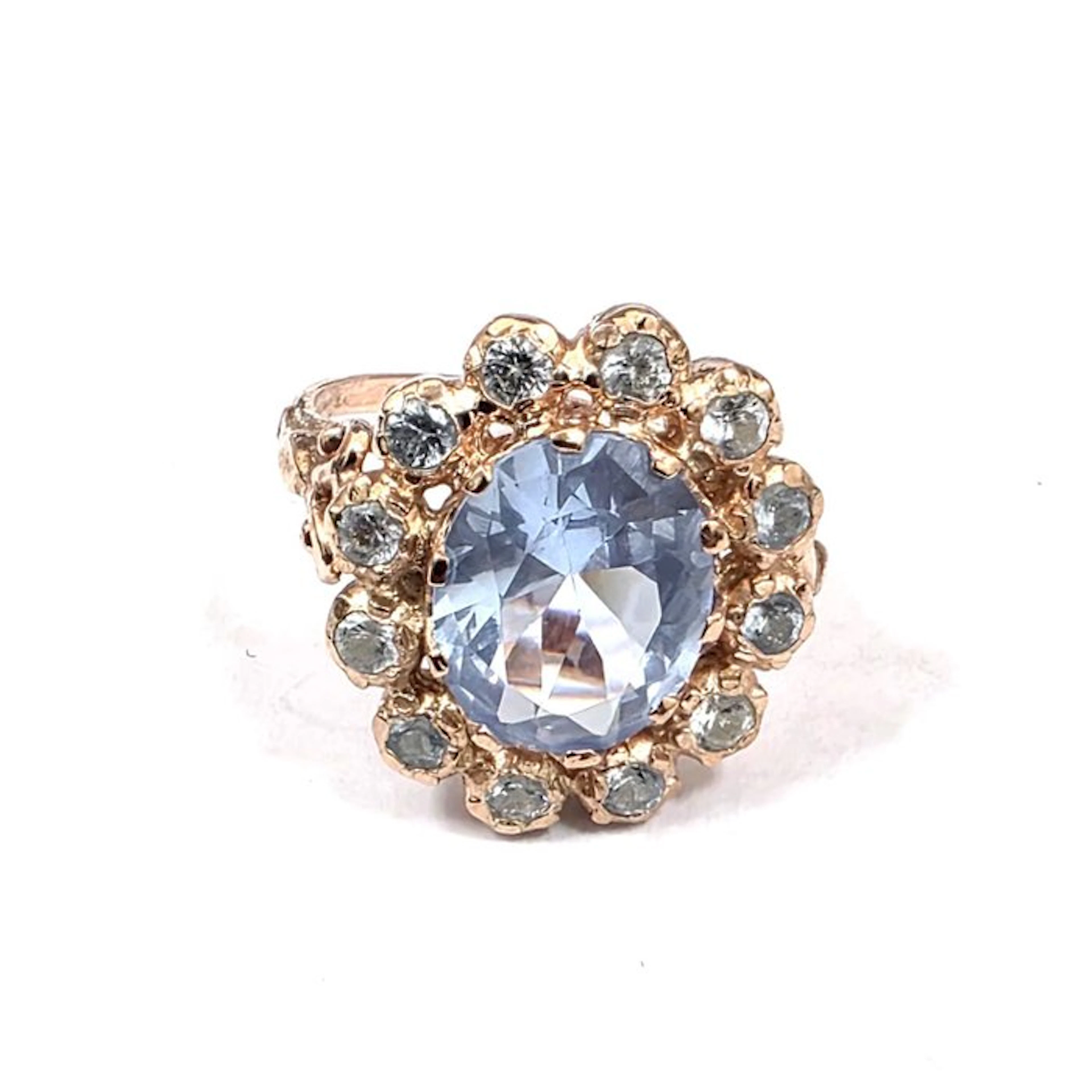 No reserve price - Ring - 9 kt. Rose gold, Silver Spinel