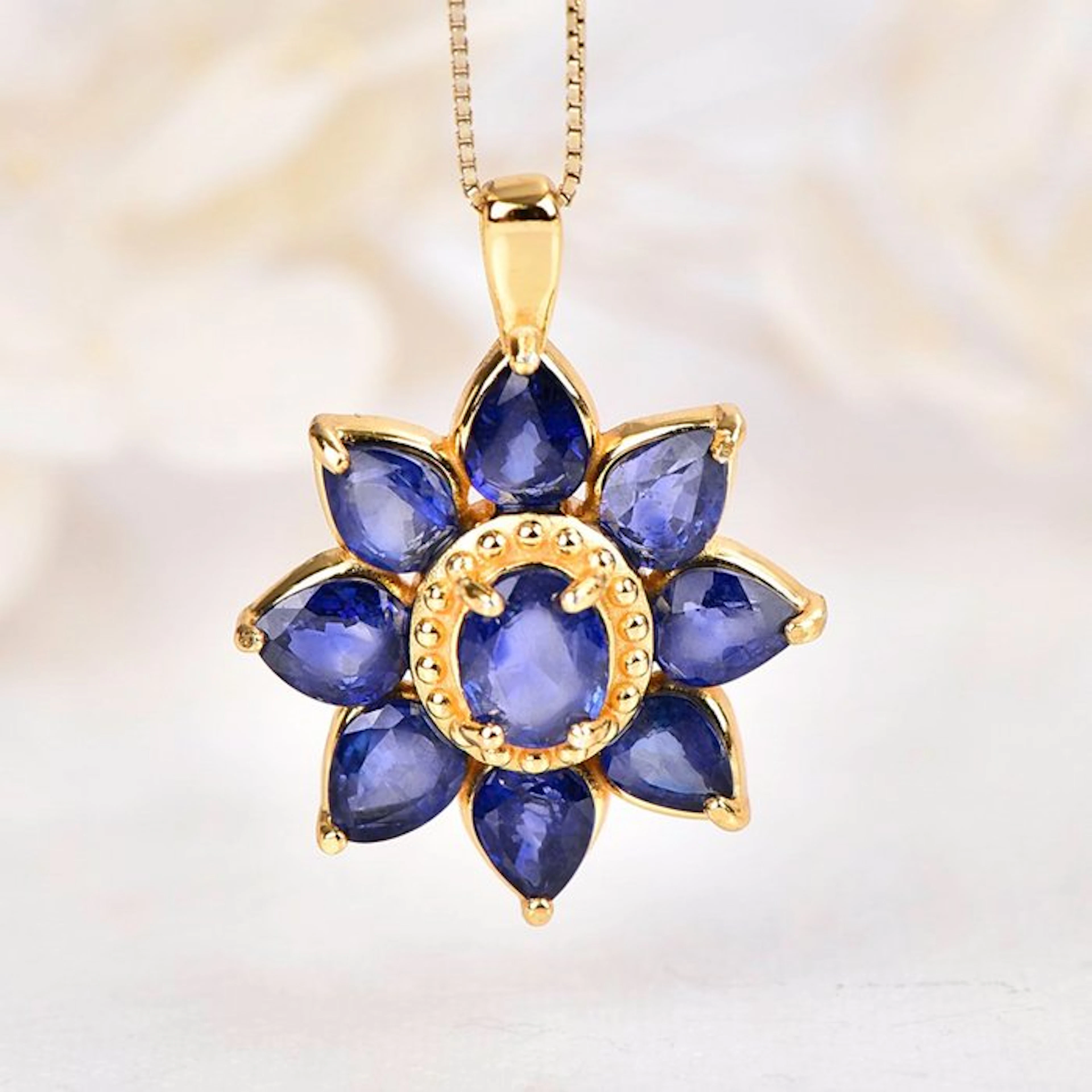 No reserve price - Pendant Silver - Sapphire - Certified