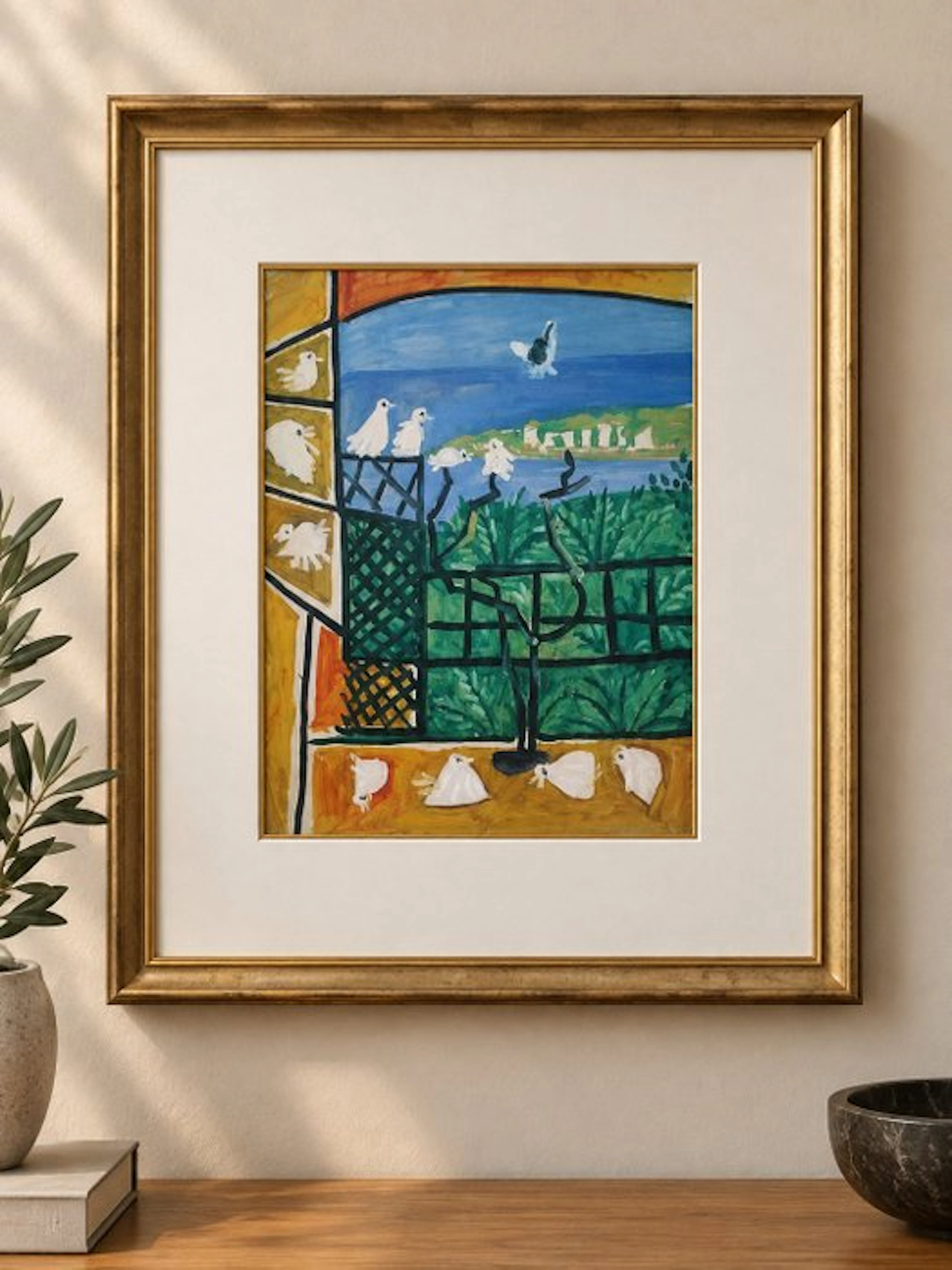 Pablo Picasso (after) - The Pigeons - Matted