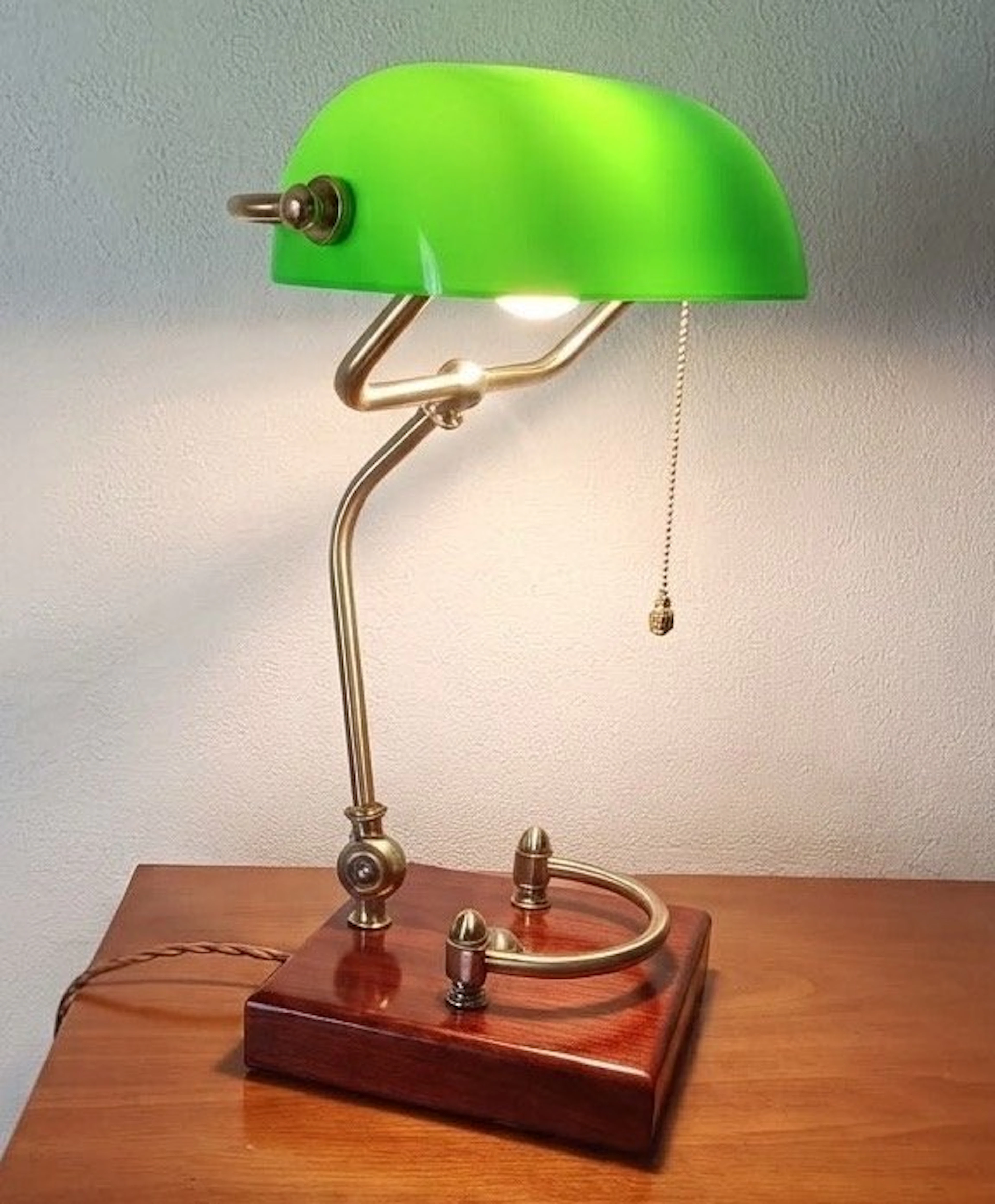 Banker table lamp - Opaline glass