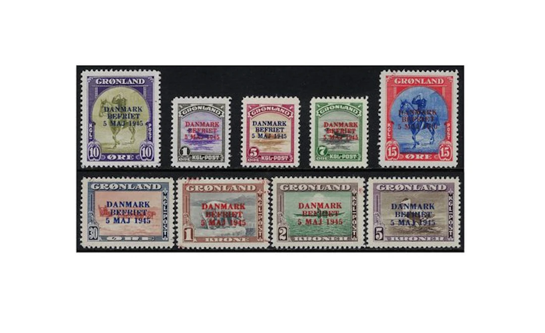 Greenland 1945 - American Edition Liberation set - Yvert N. 18A/18K