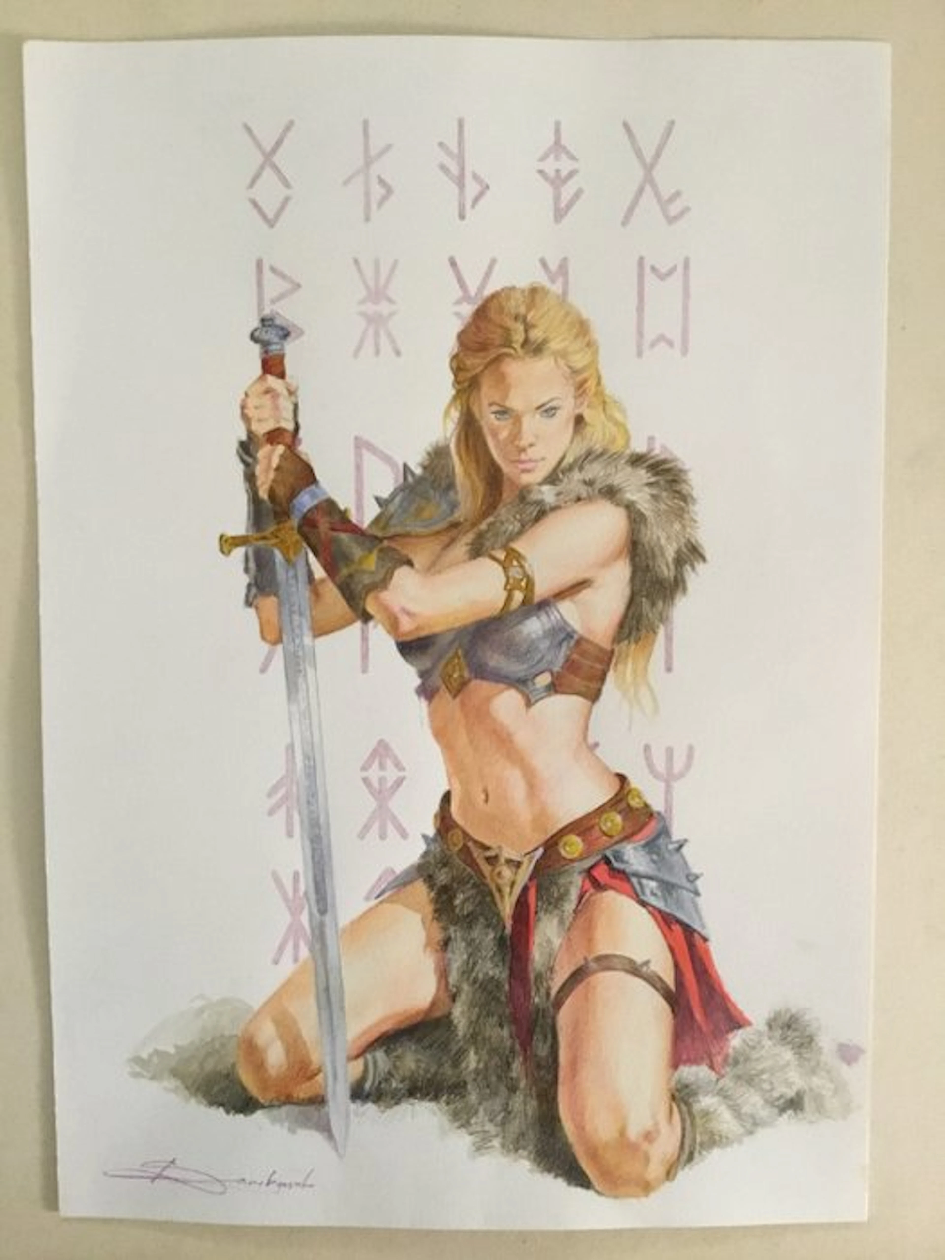 Lombardo, Spartaco - Original colour drawing - I codici dei guerrieri