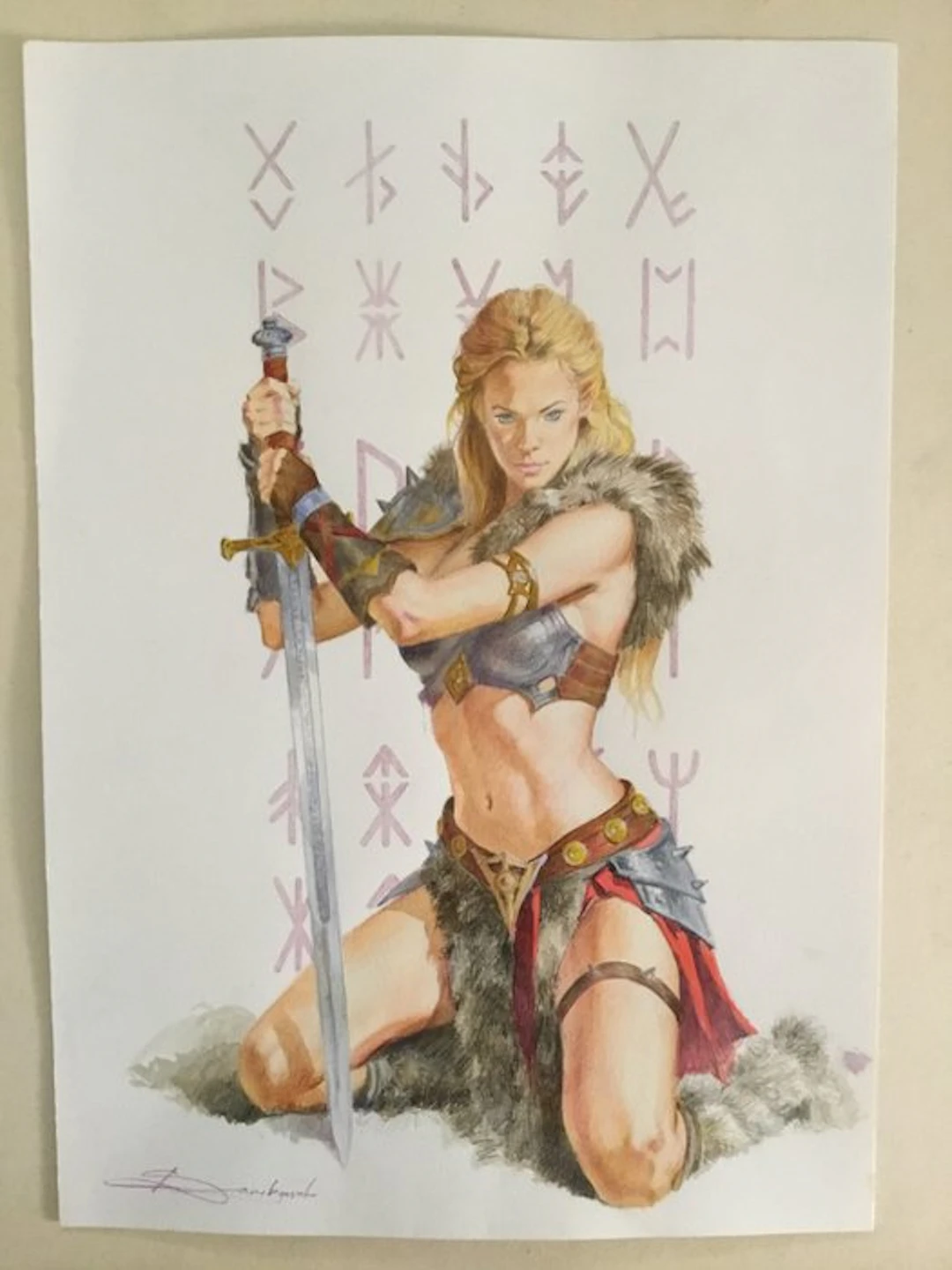 Lombardo, Spartaco - Original colour drawing - I codici dei guerrieri