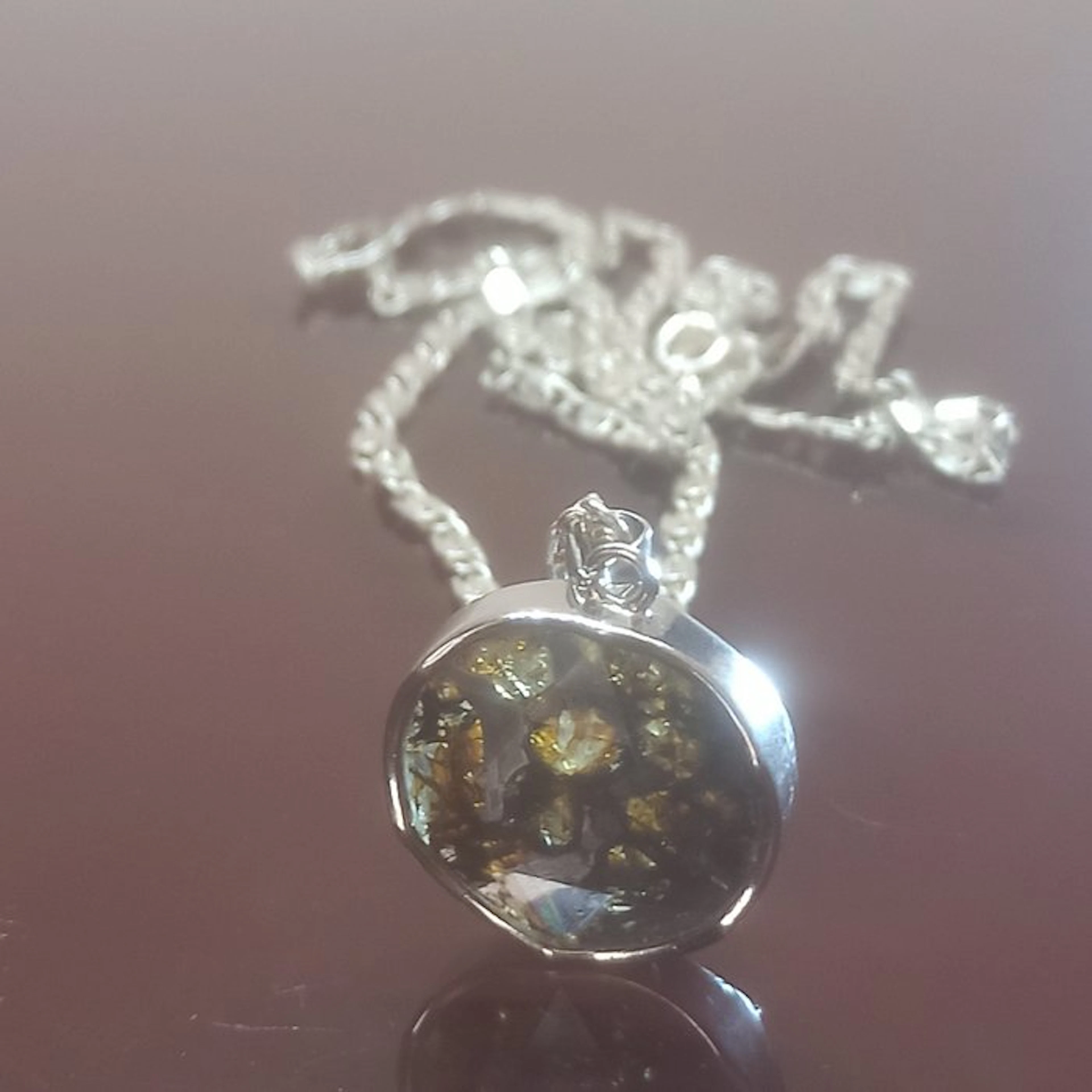 Spectacular paddle pendant. 60 cm Sterling Silver chain - 21.38 g