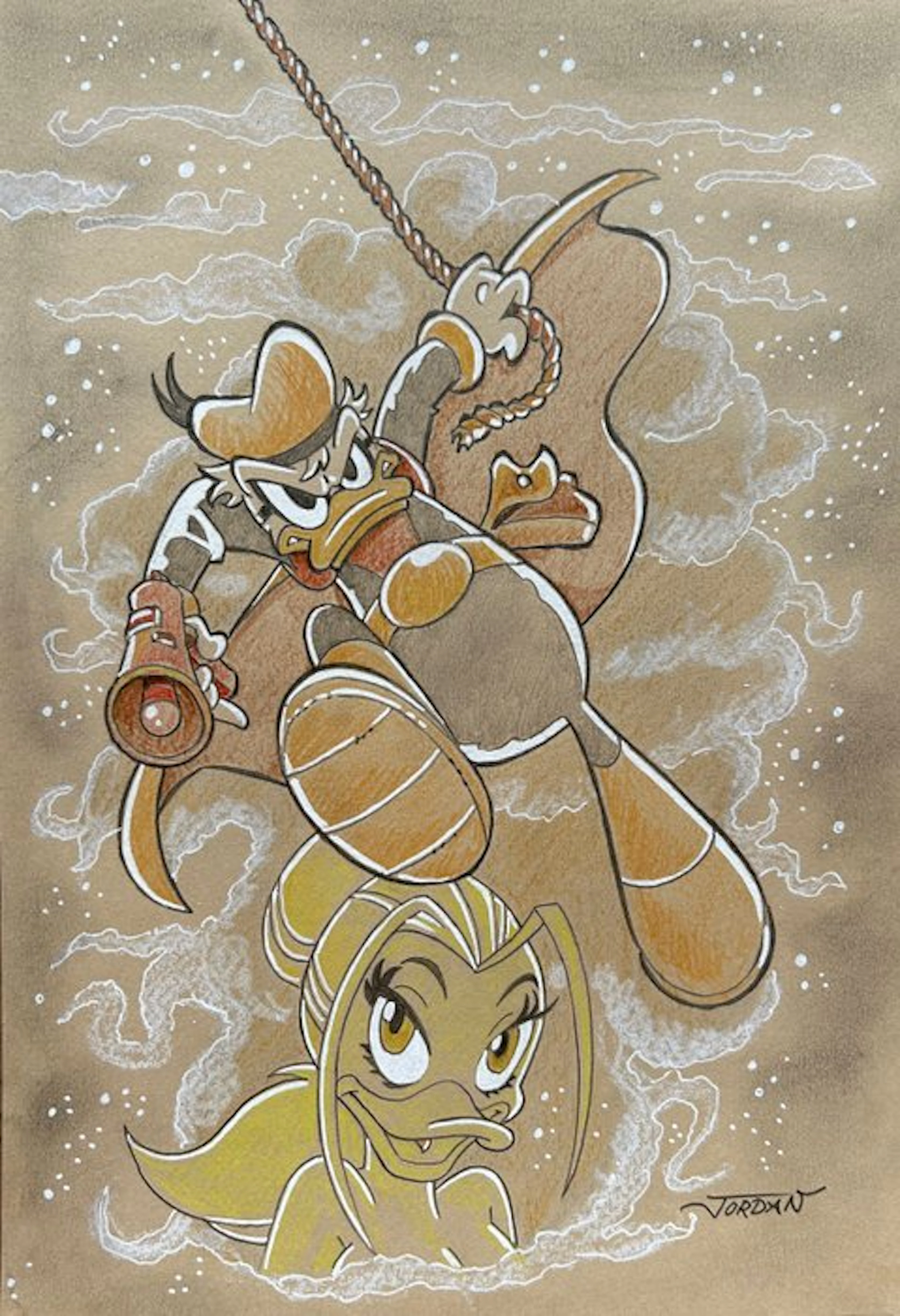 Julian Jordan - 1 Original Color Sketch - Paperinik Duck...