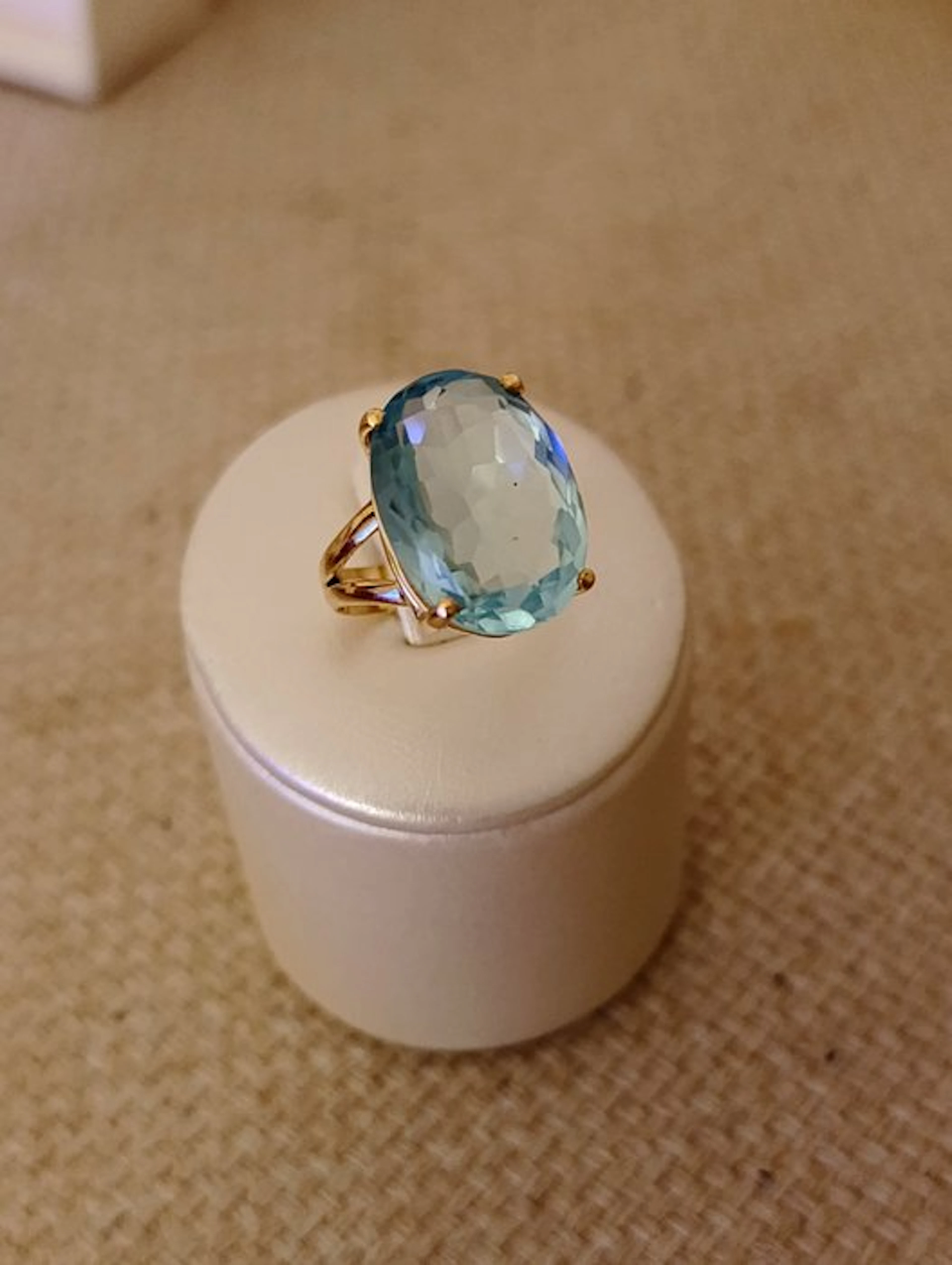 No reserve price - Ring Silver, Aquamarine Aquamarine