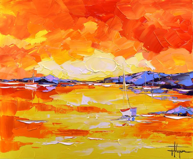 Olivier Pfleger - Mandrafina FORMAT LARGE " Soleil en mer d'Iroise "