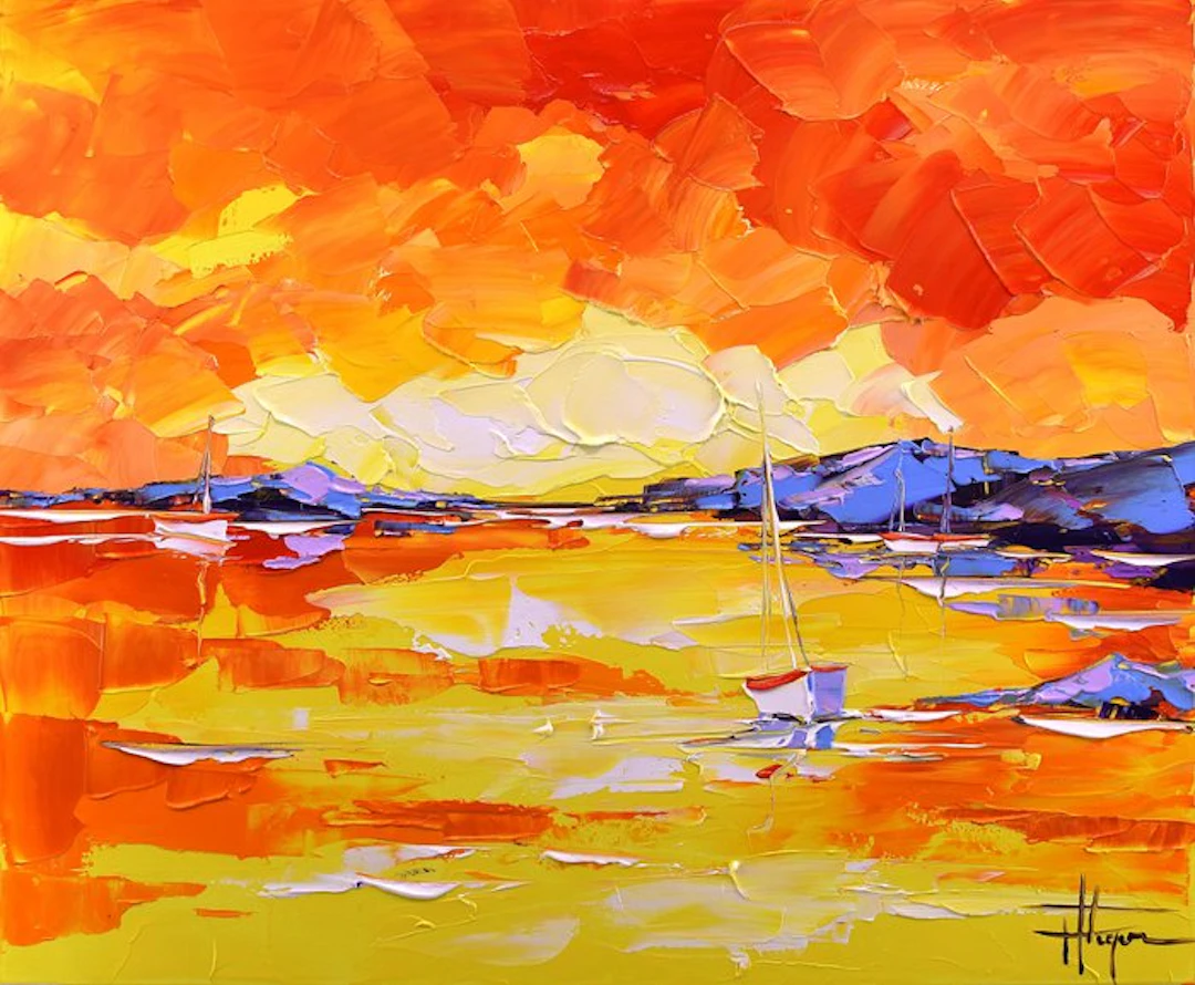 Olivier Pfleger - Mandrafina FORMAT LARGE " Soleil en mer d'Iroise "