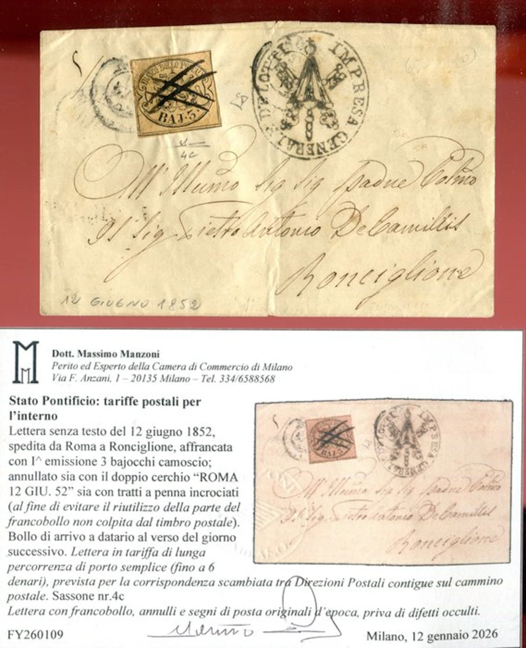 Italian Ancient States - Papal State 1852 - The uncommon...