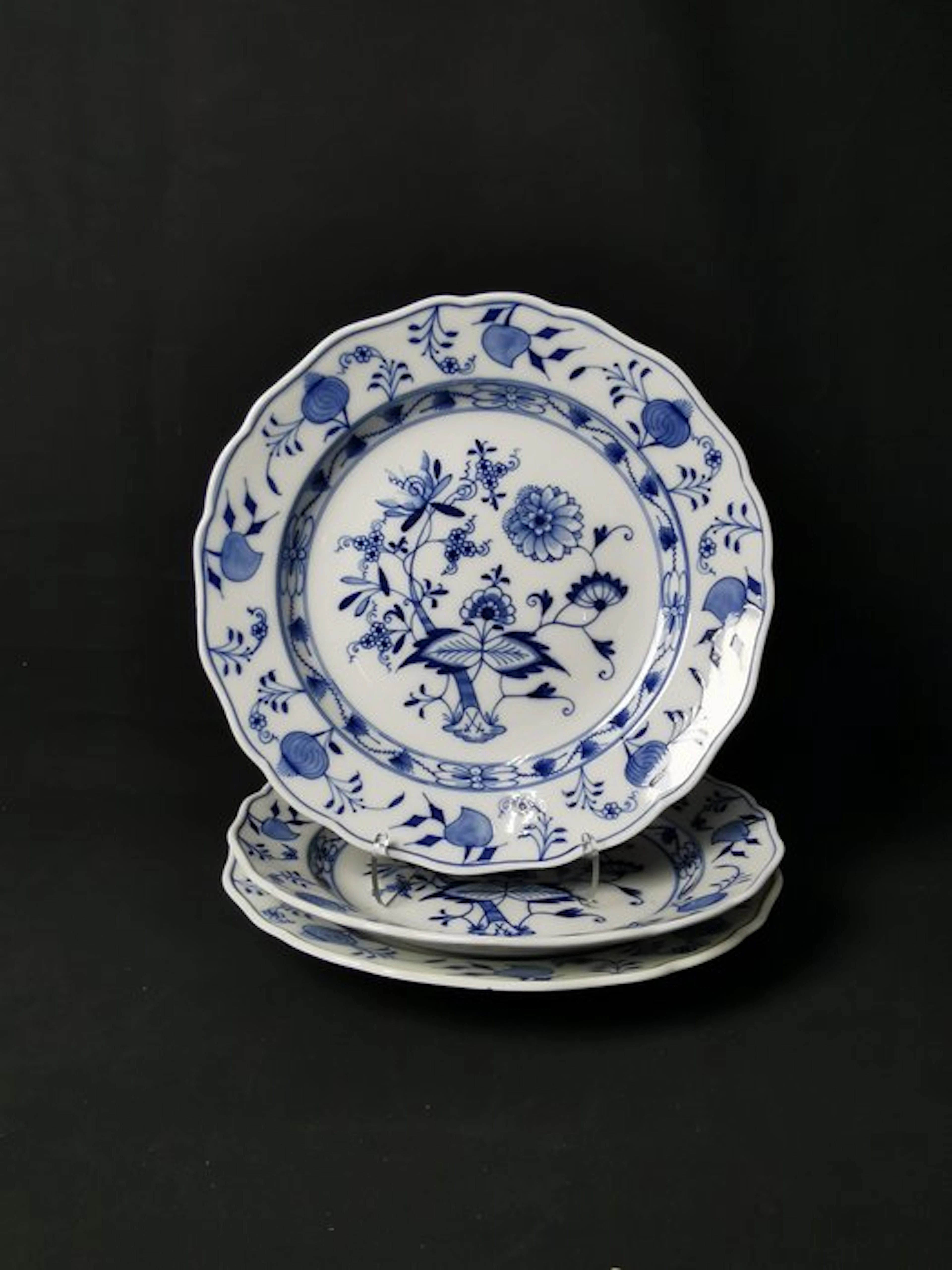 Meissen - Cipolla blu - Piatti da cena - D.25cm - XIX...