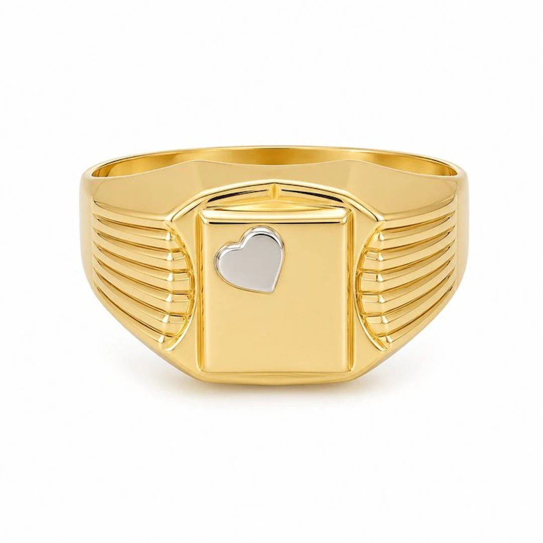 Ring - 18 kt. White gold, Yellow gold - Made in Italy - Handmade