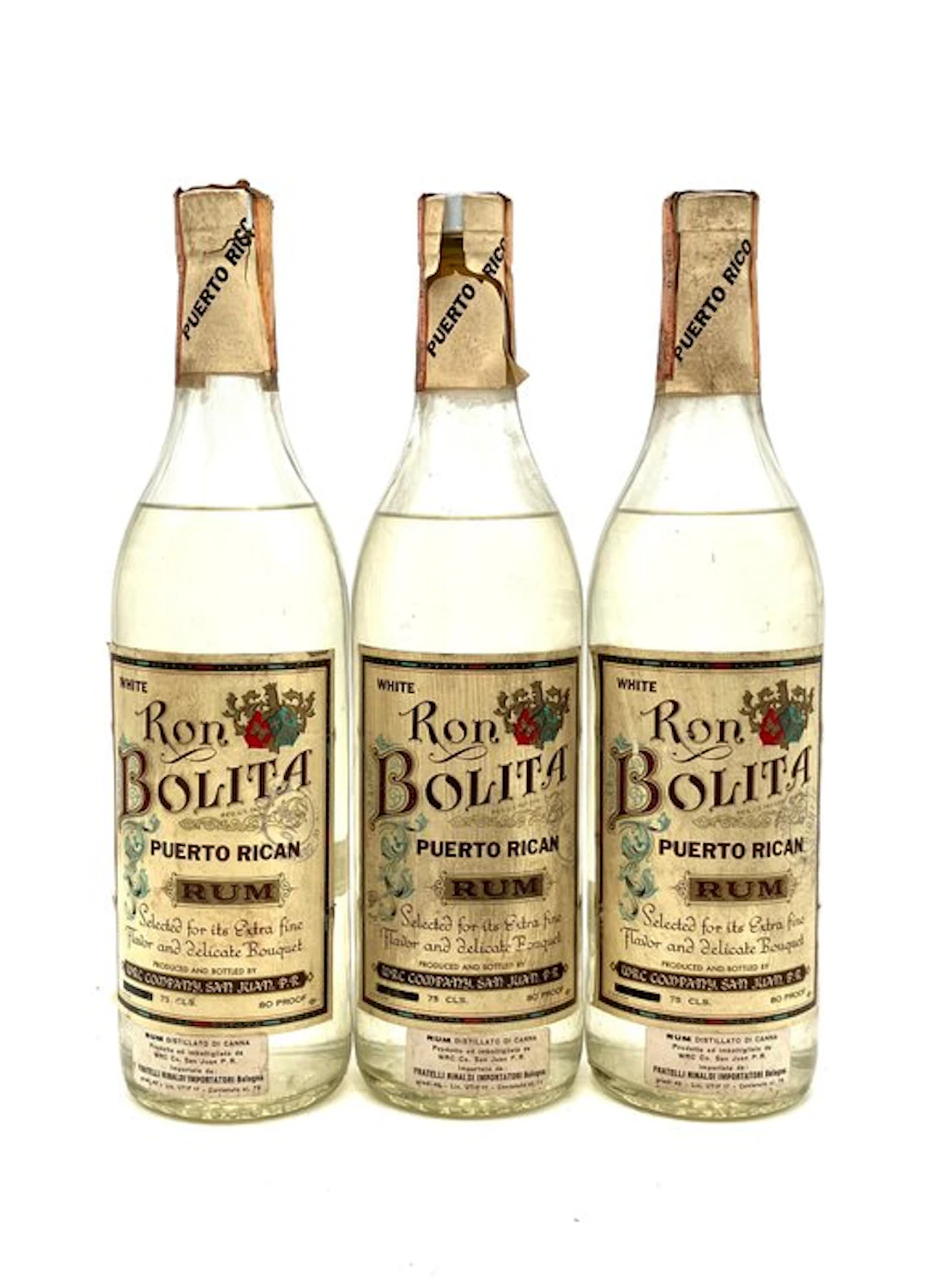 Ron Bolita - White Rum Puerto Rican - b. 1970s, 1960s - 75cl - 3 bottles