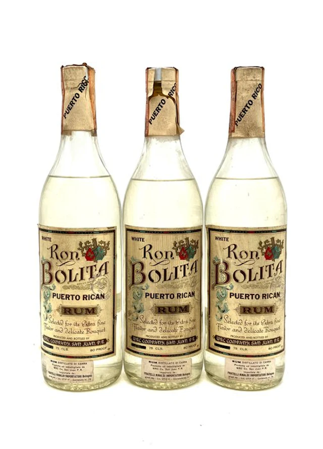 Ron Bolita - White Rum Puerto Rican - b. 1970s, 1960s - 75cl - 3 bottles