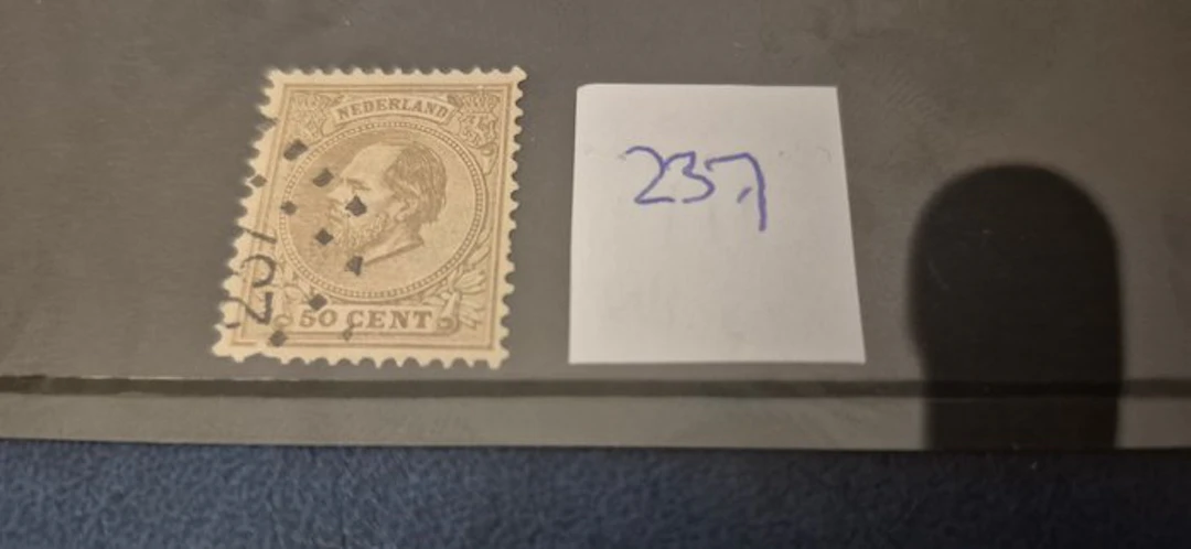 Netherlands 1872 - Very rare dot cancel 237 on NVPH 27 King William III