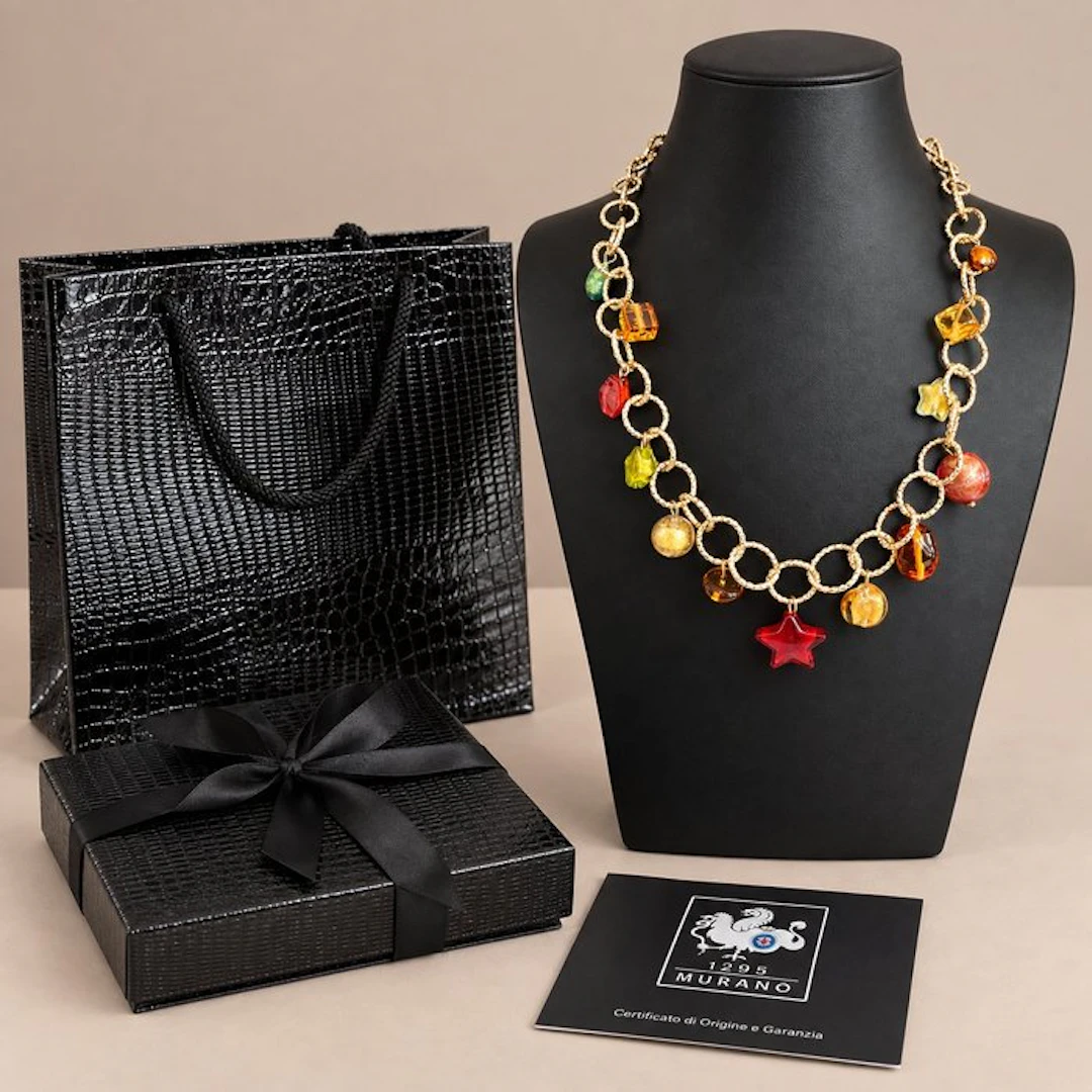 Necklace - 24 kt gold Murano necklace