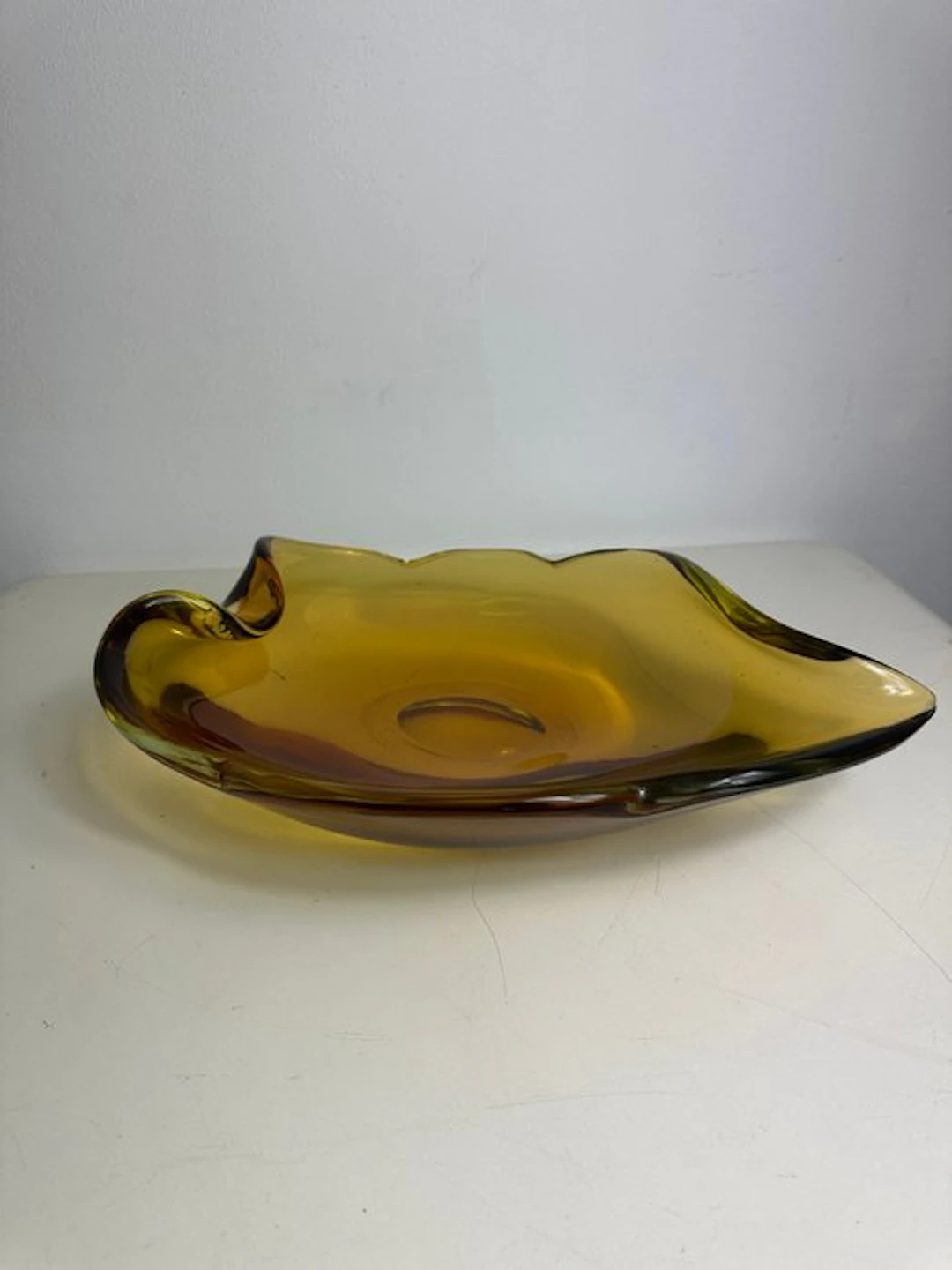 Centrepiece - Murano glass, solid glass - Shape of a large leaf