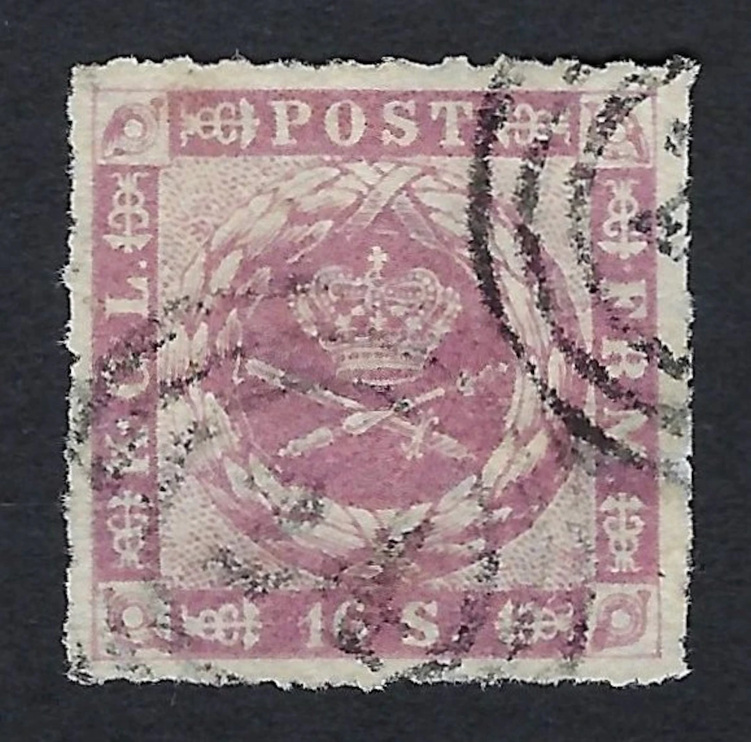 Denmark 1854/1864 - Coat of Arms 16sk Lilac - Nº 7