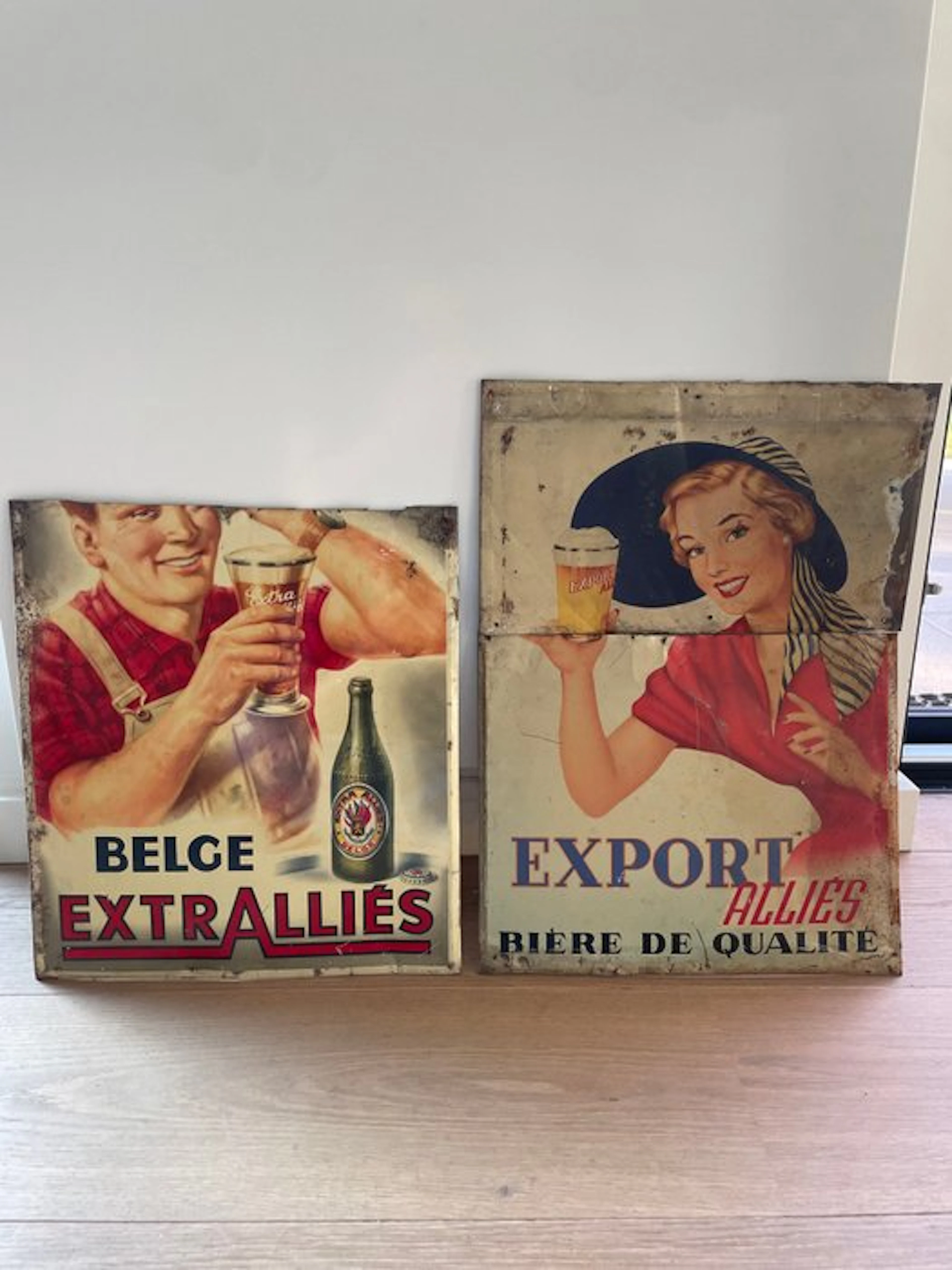 J. Schuybroek - Hoboken Anvers - Duo advertising signs...