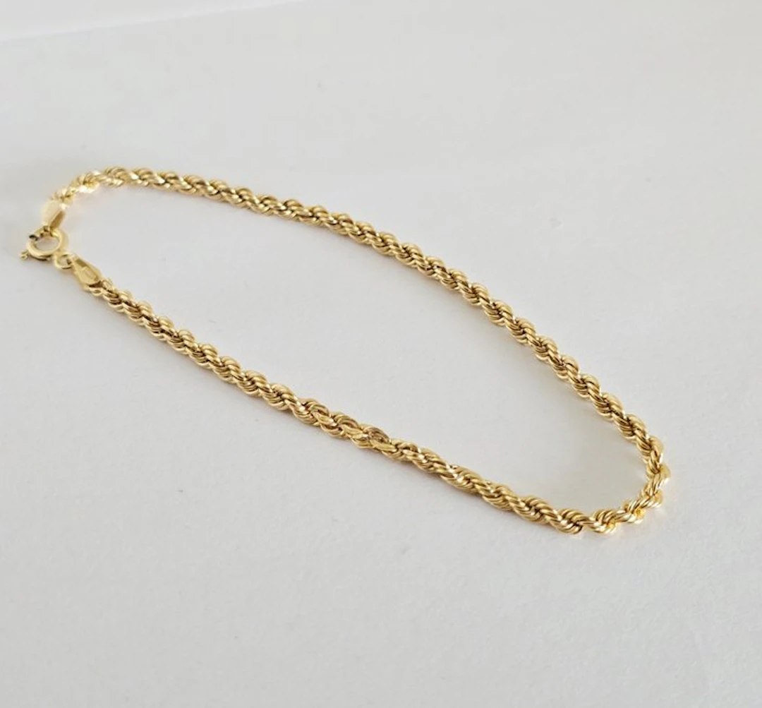 No reserve price - Bracelet - 9 kt. Yellow gold - Cord bracelet