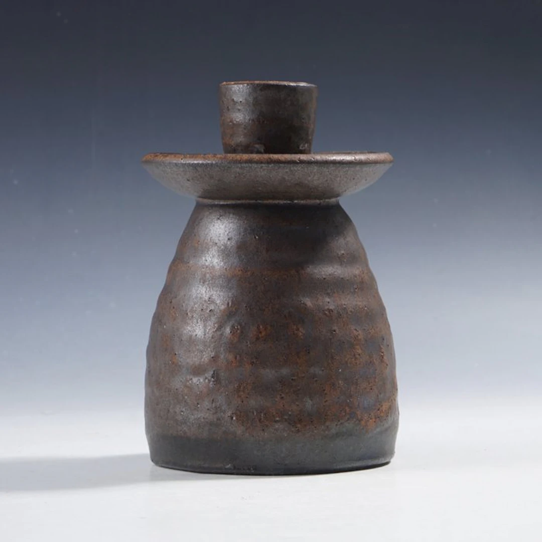 Jan de Graaf - Candleholder Hand-turned espresso-brown...