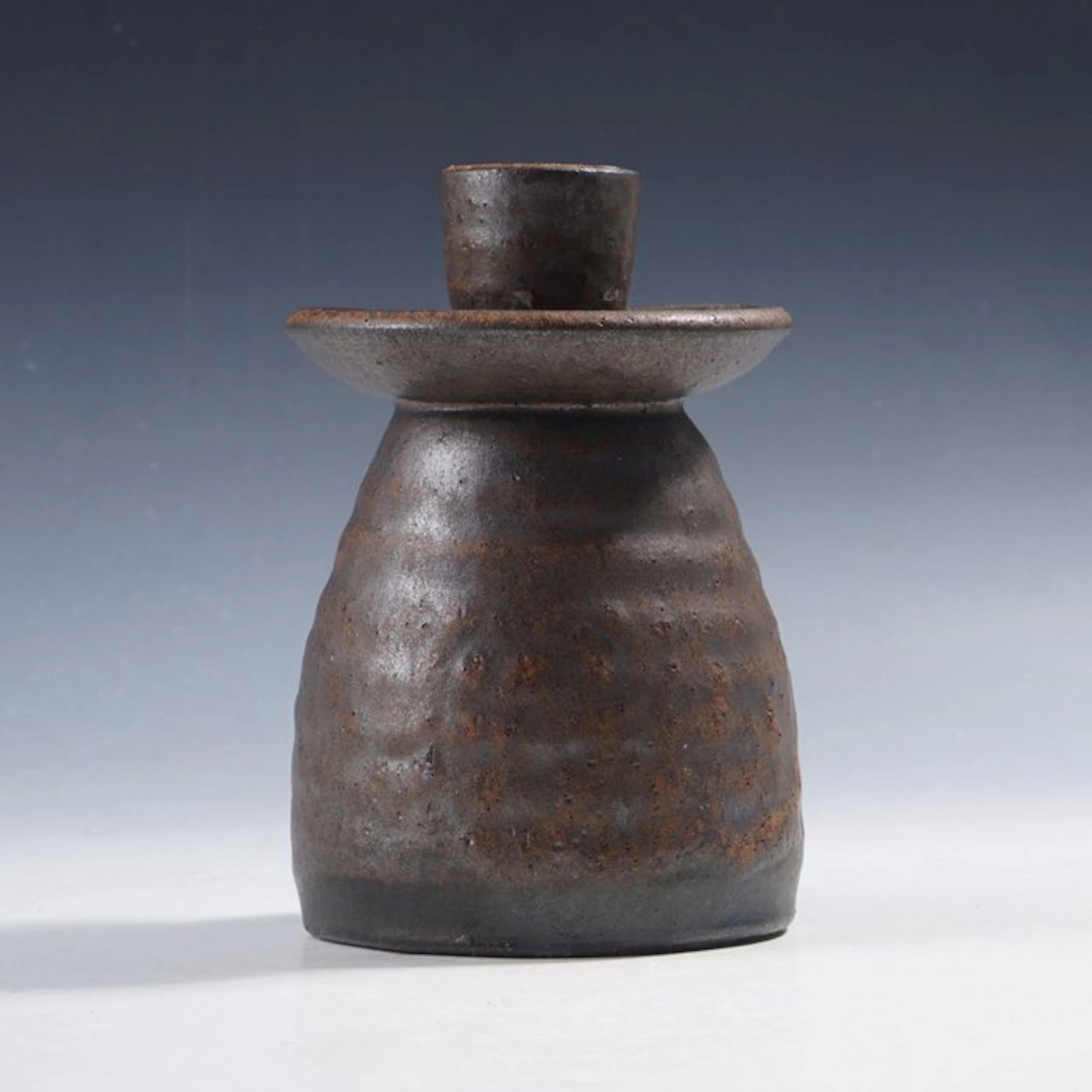 Jan de Graaf - Candleholder Hand-turned espresso-brown...