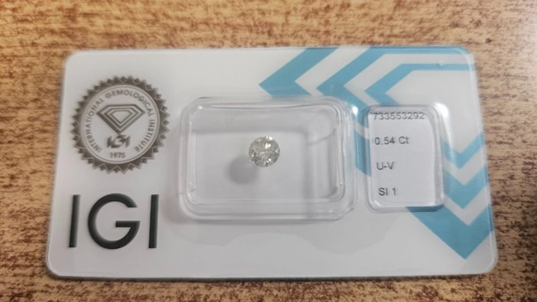 1 pcs Diamond (Natural) - 0.54 ct - Round - SI1...
