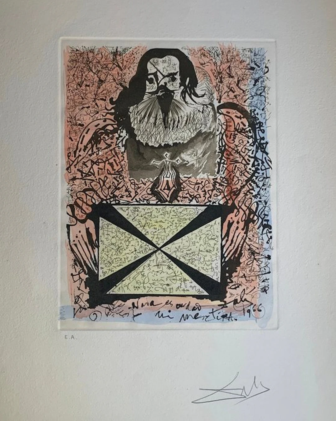 Salvador Dali (1904-1989) - Portrait aux signatures (série La vie est un songe)
