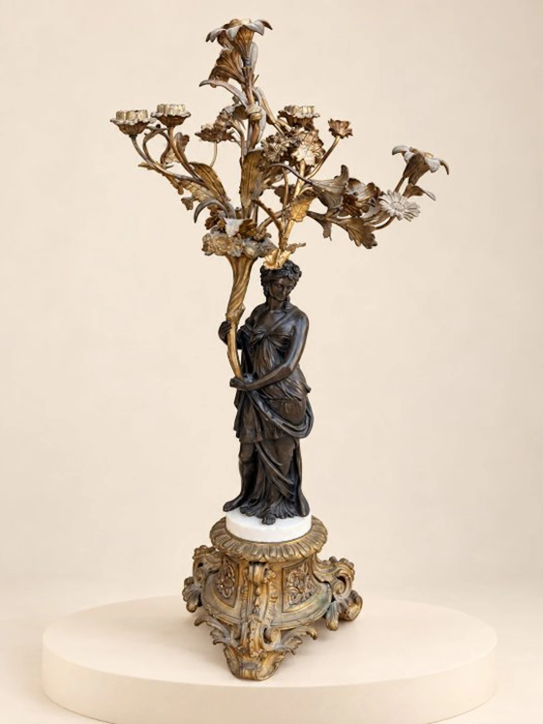 Candelabrum - Bronze, Marble - Majestic candelabrum