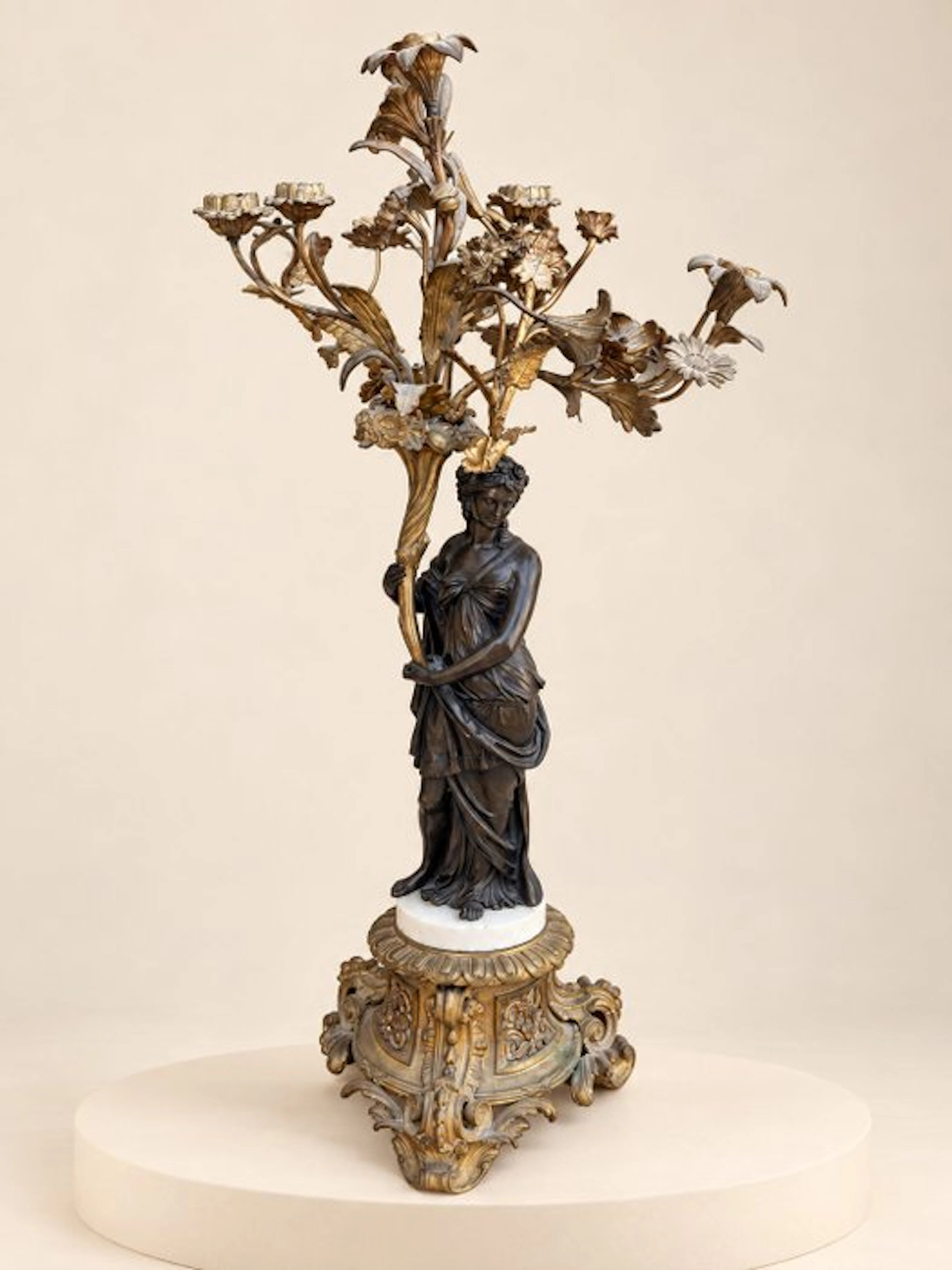 Candelabrum - Bronze, Marble - Majestic candelabrum