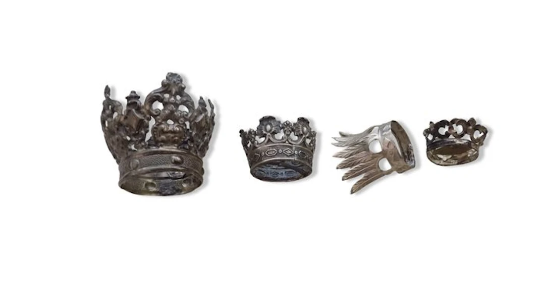 Lot of 4 religious crowns for holy images (4) - Silverplated - 1850-1900