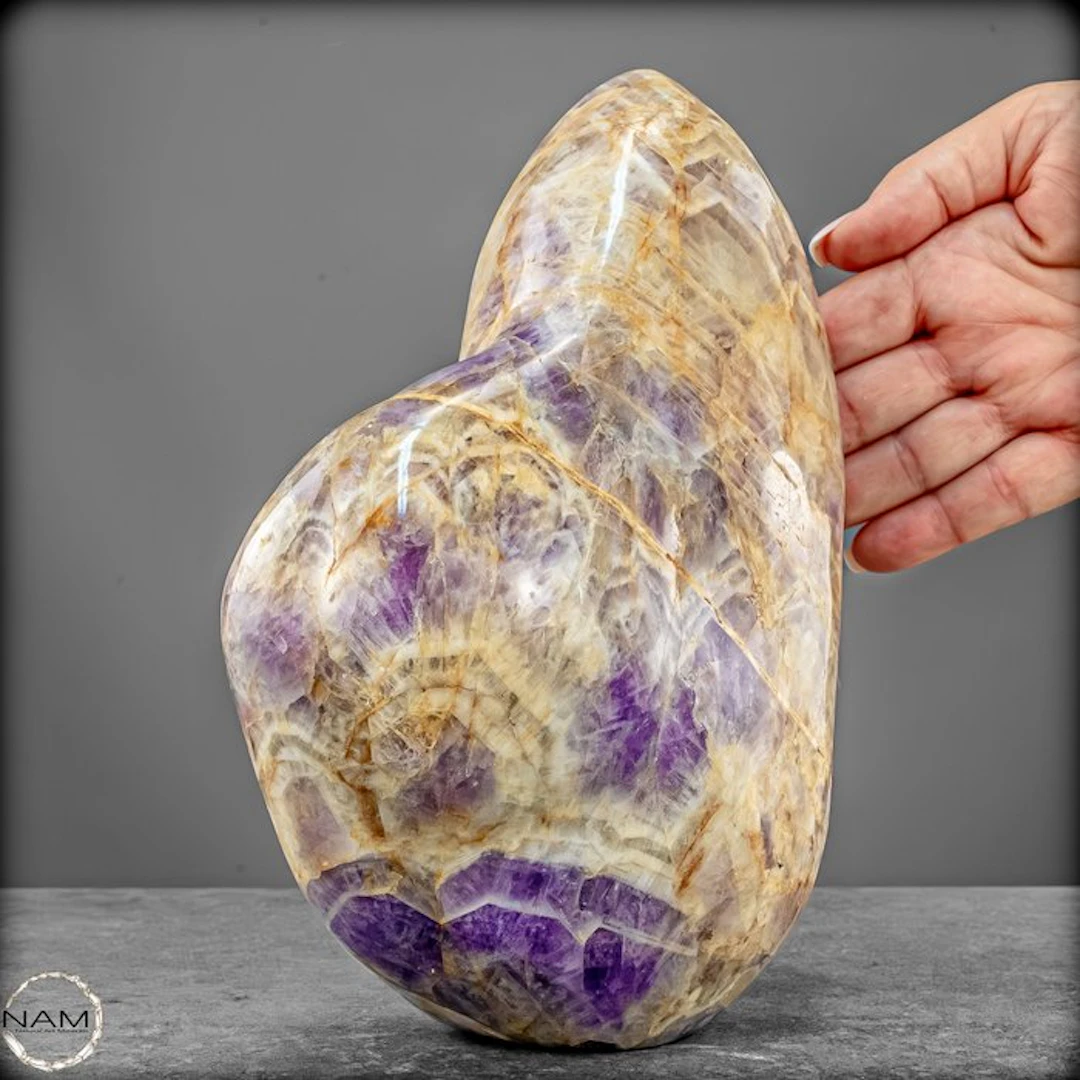 Natural Chevron Amethyst freeform – Striking drawing...