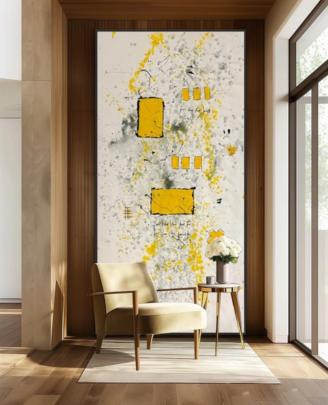 Laura Pinchete - Black and yellow doble parch VIII XXXL.