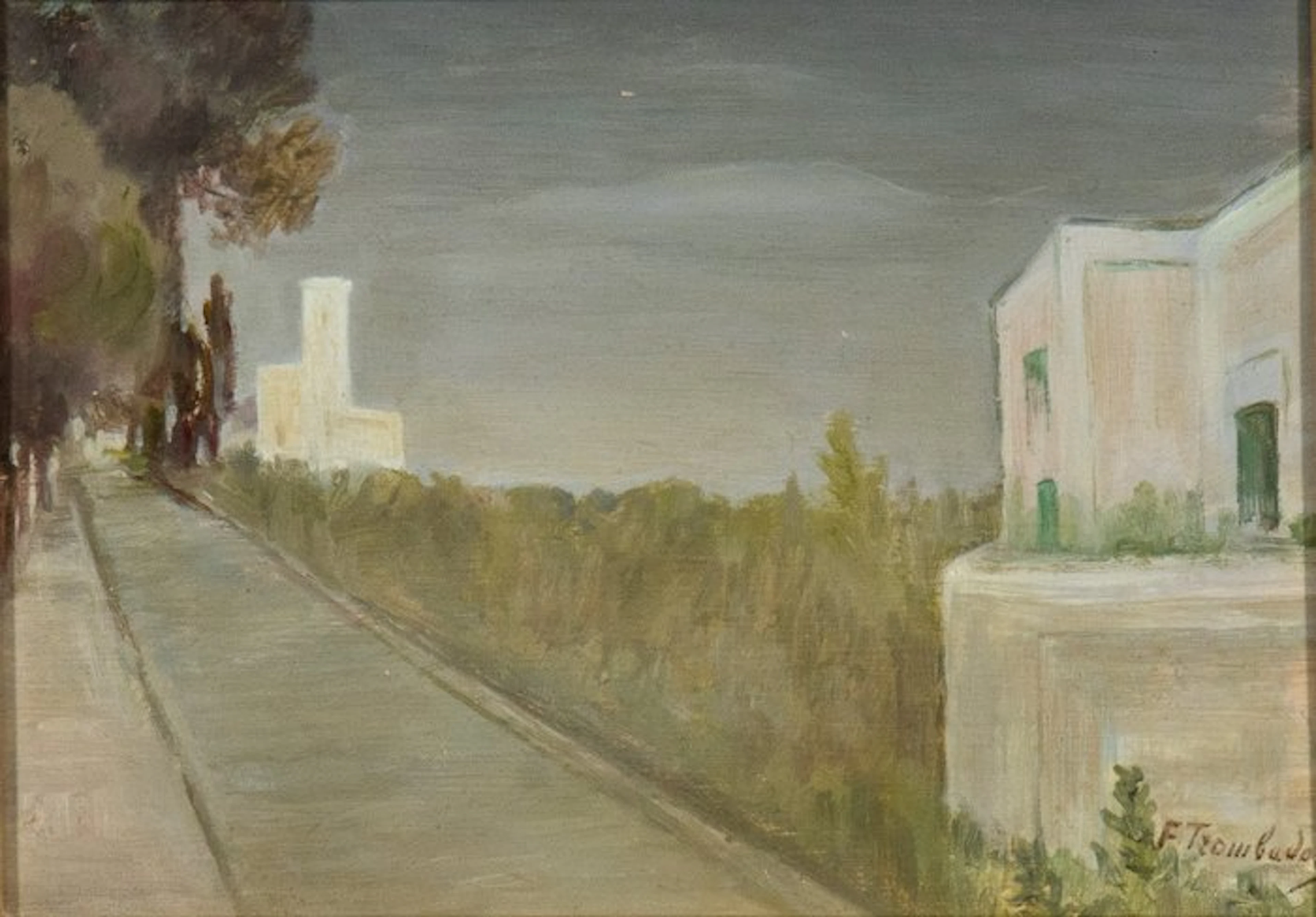 Francesco Trombadori (1886-1961) - Piccolo paesaggio siciliano