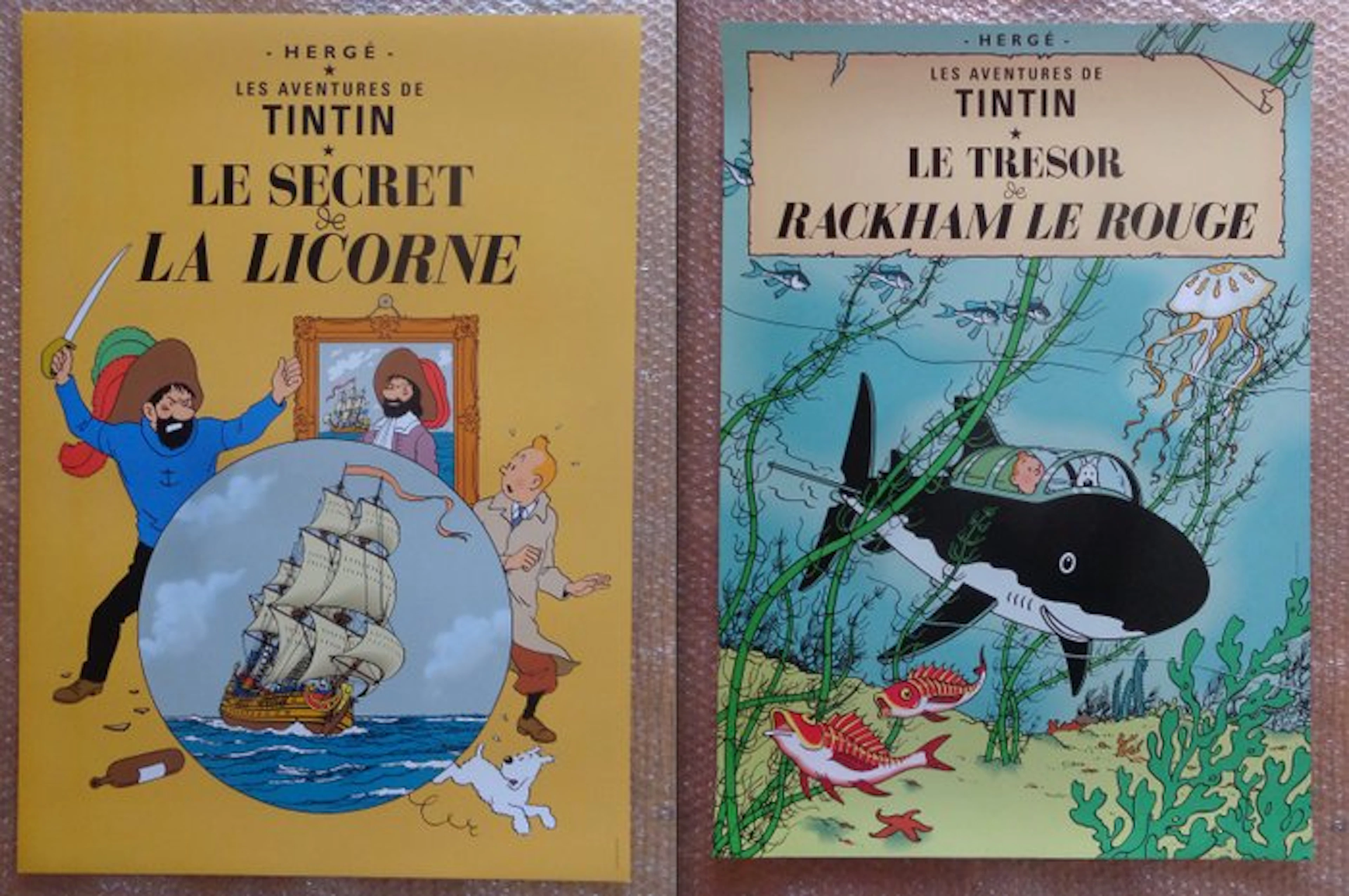 Hergé - 2 Offset Print - Tintin - Tintin - Sérigraphies...