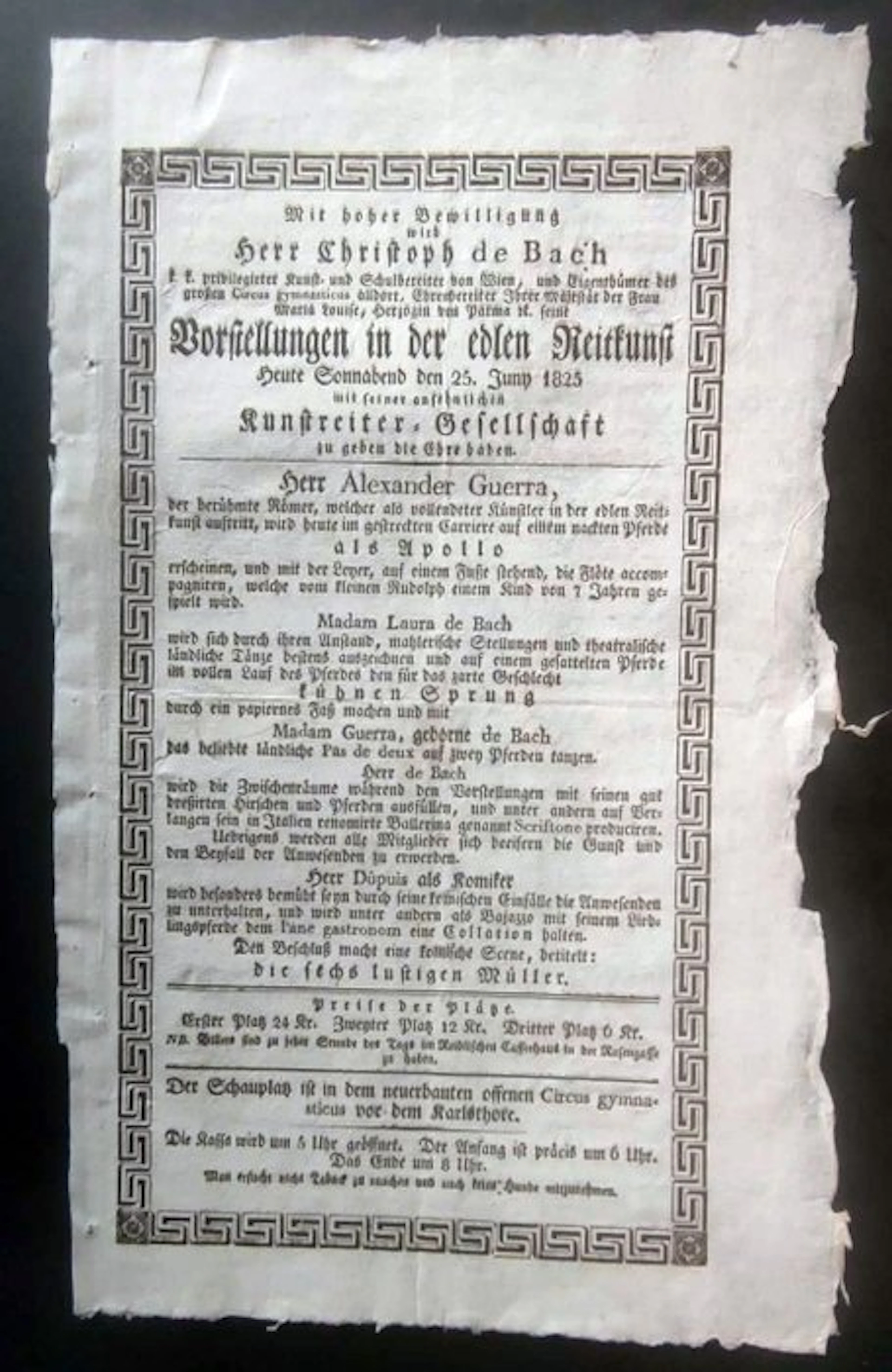 Vorstellungen in der edlen Reitkunst - 1825