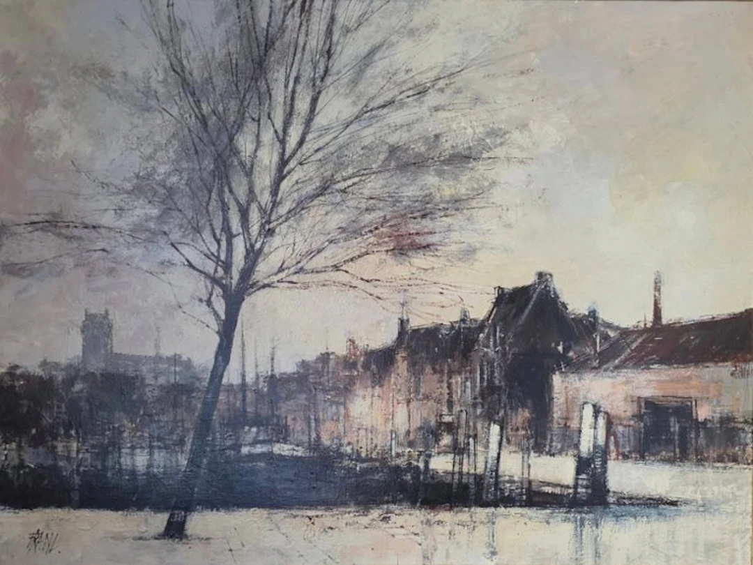 Francois Franc (1926-1989) - Dordrecht en Hiver, Hollande