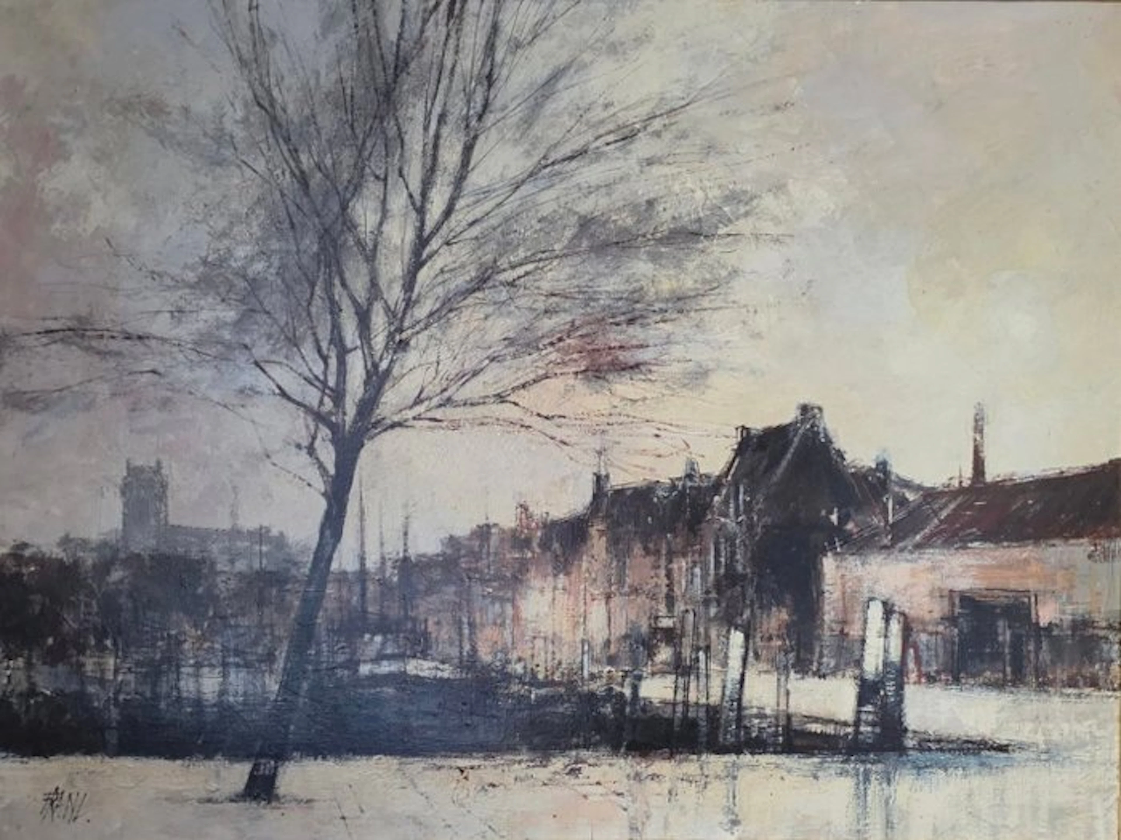 Francois Franc (1926-1989) - Dordrecht en Hiver, Hollande