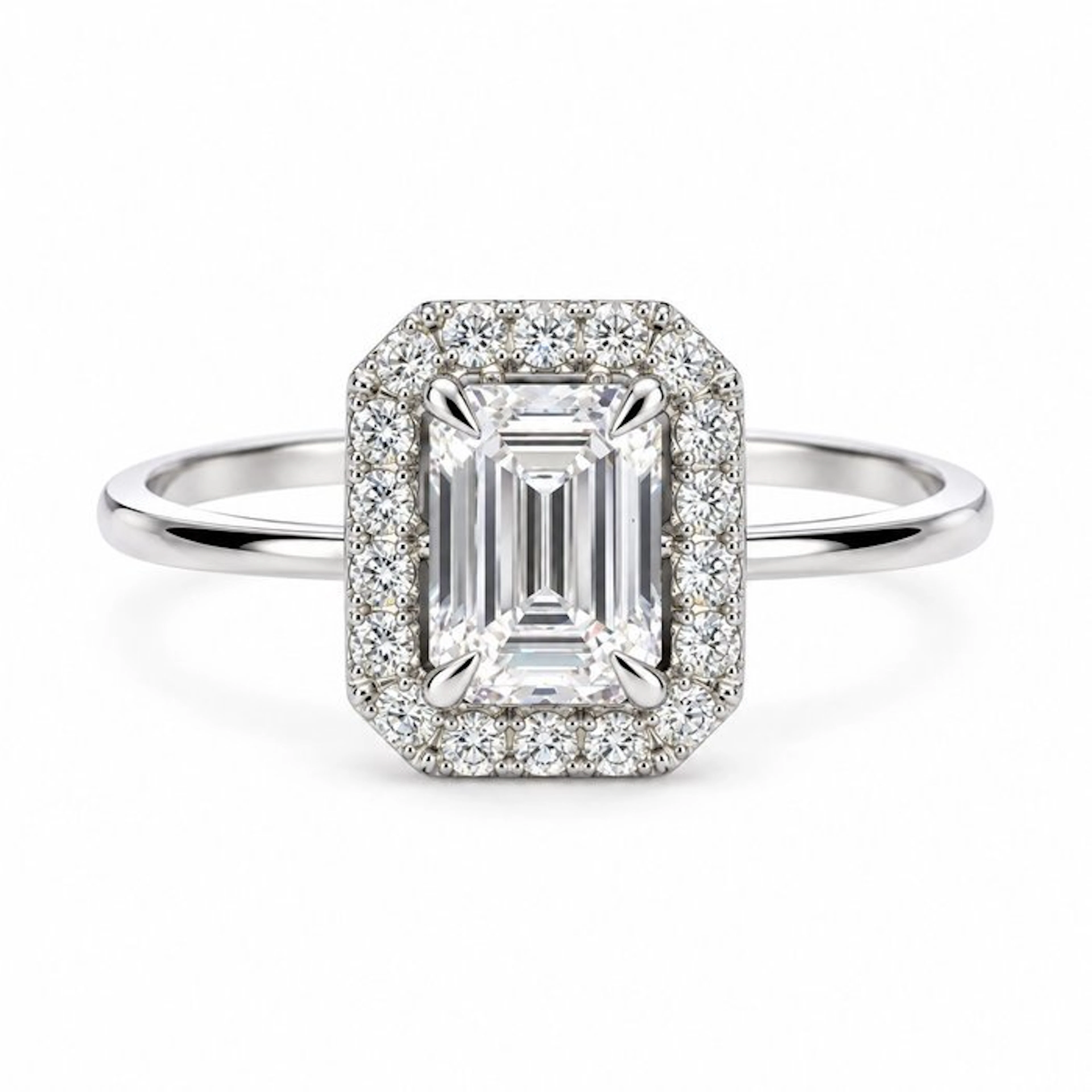 No reserve price - Ring - 14 kt. White gold - 1.09ct. tw. Diamond (Lab-grown)