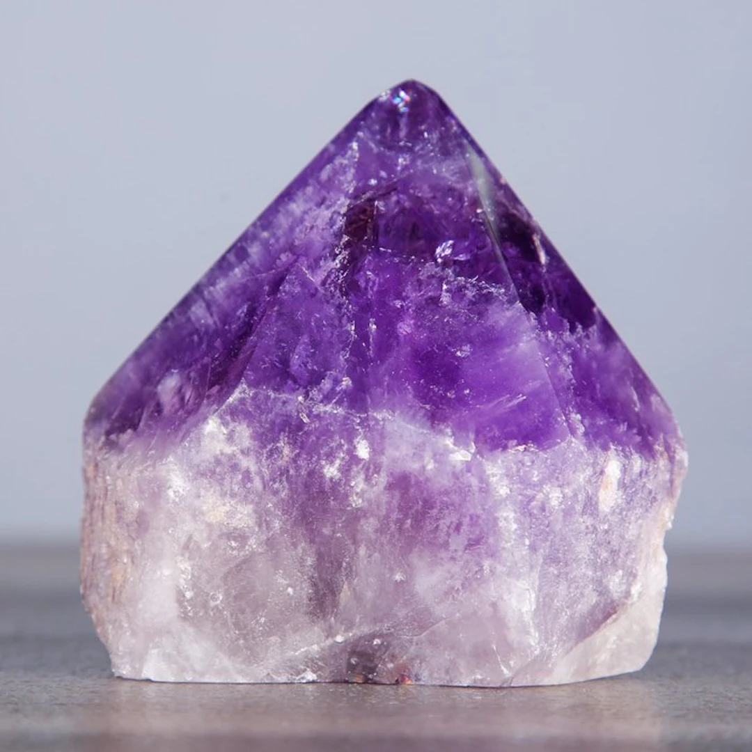 Bolivian Violet Crystal Peak - Amethyst Point from Geode...