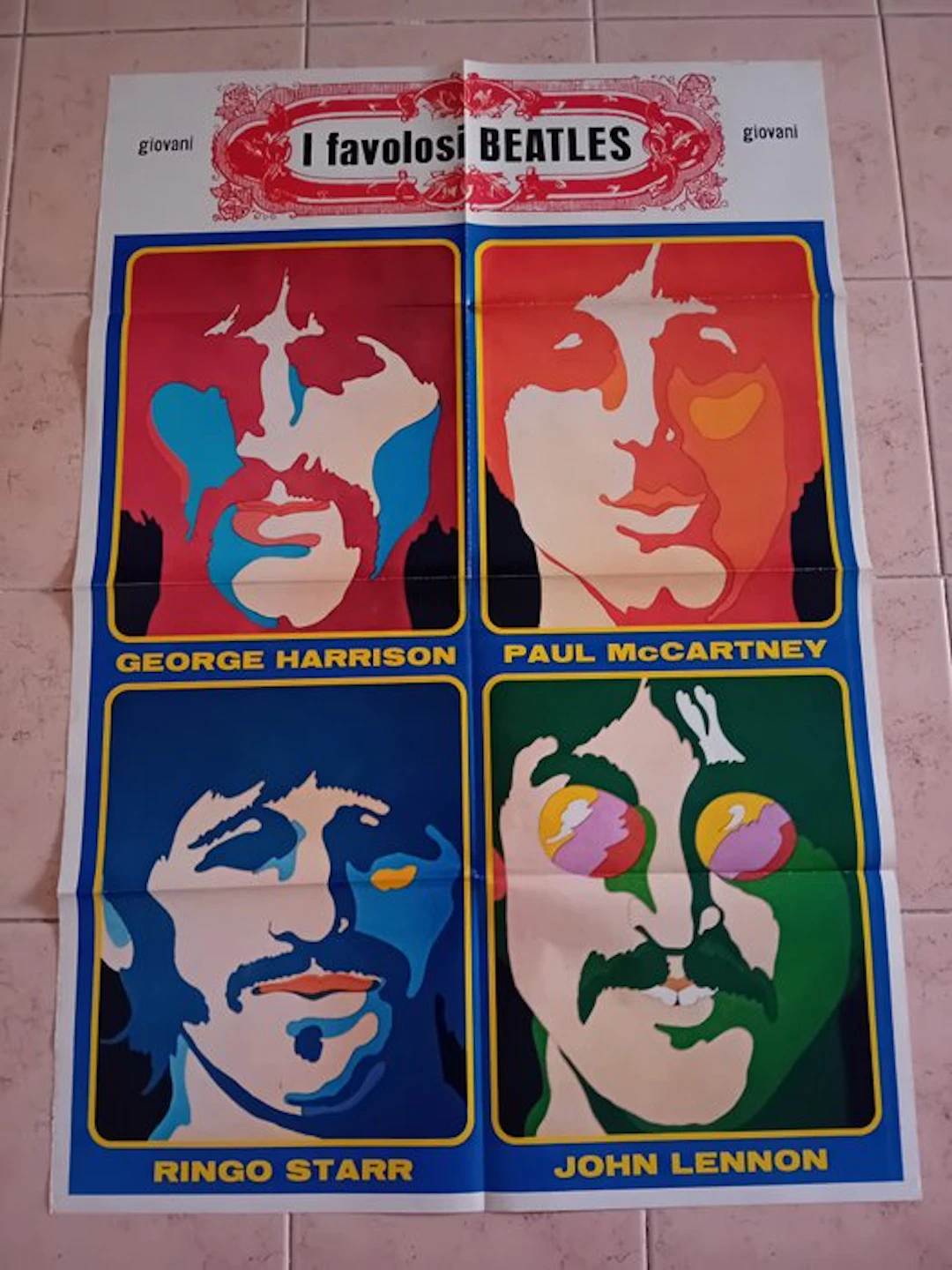 YELLOW SUBMARINE - THE BEATLES original poster 1969 PAUL...