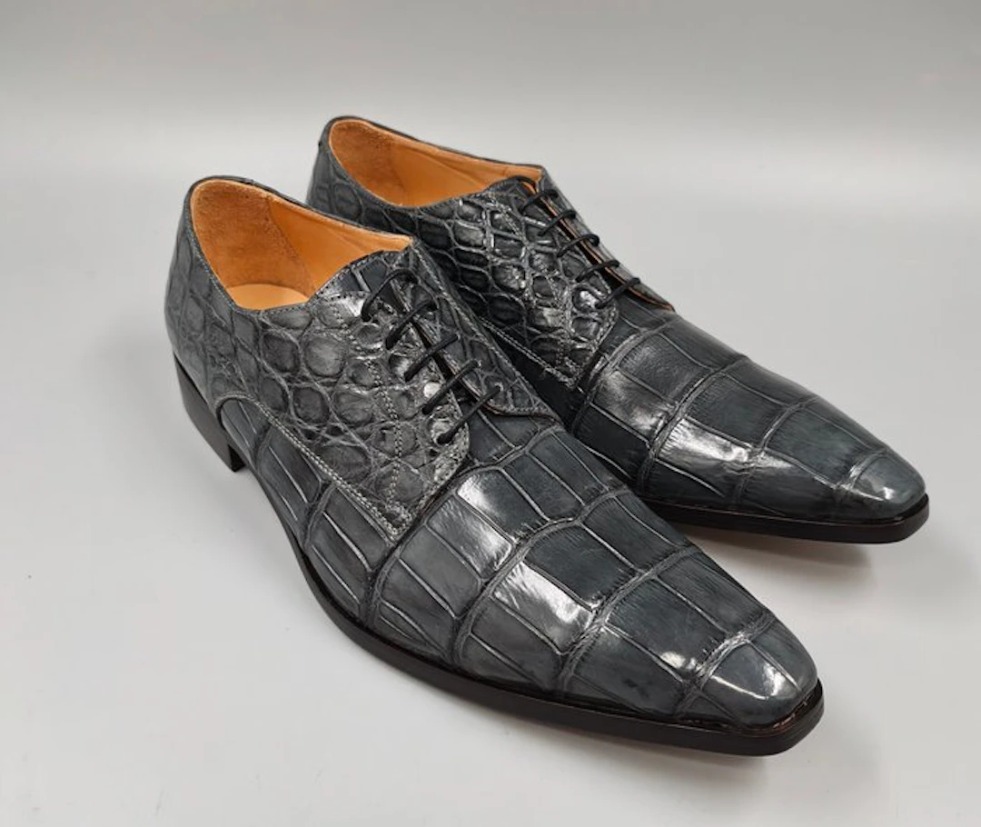 Mauro Volponi-Crocodile-45-Derbys - Lace-up shoes - Size: EU 45 - New in box