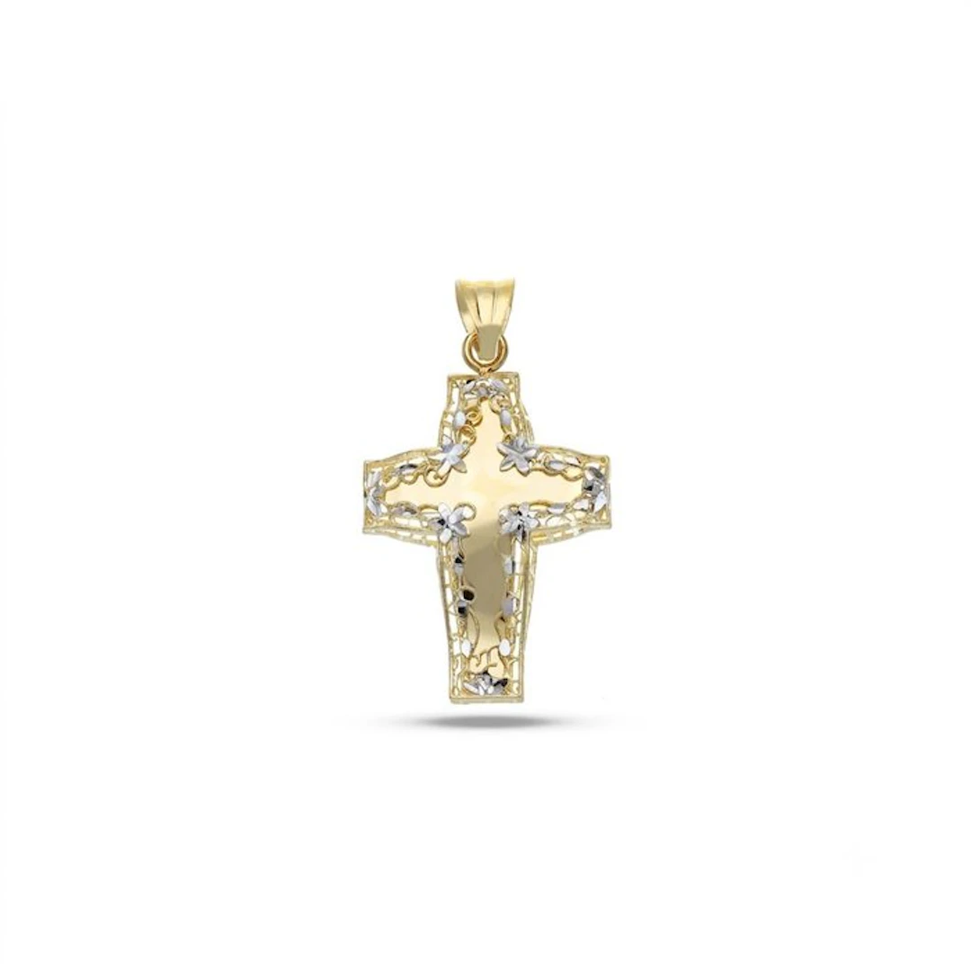 Pendant - 18 kt. Yellow gold, White gold - Ladies' Cross 3.1 g