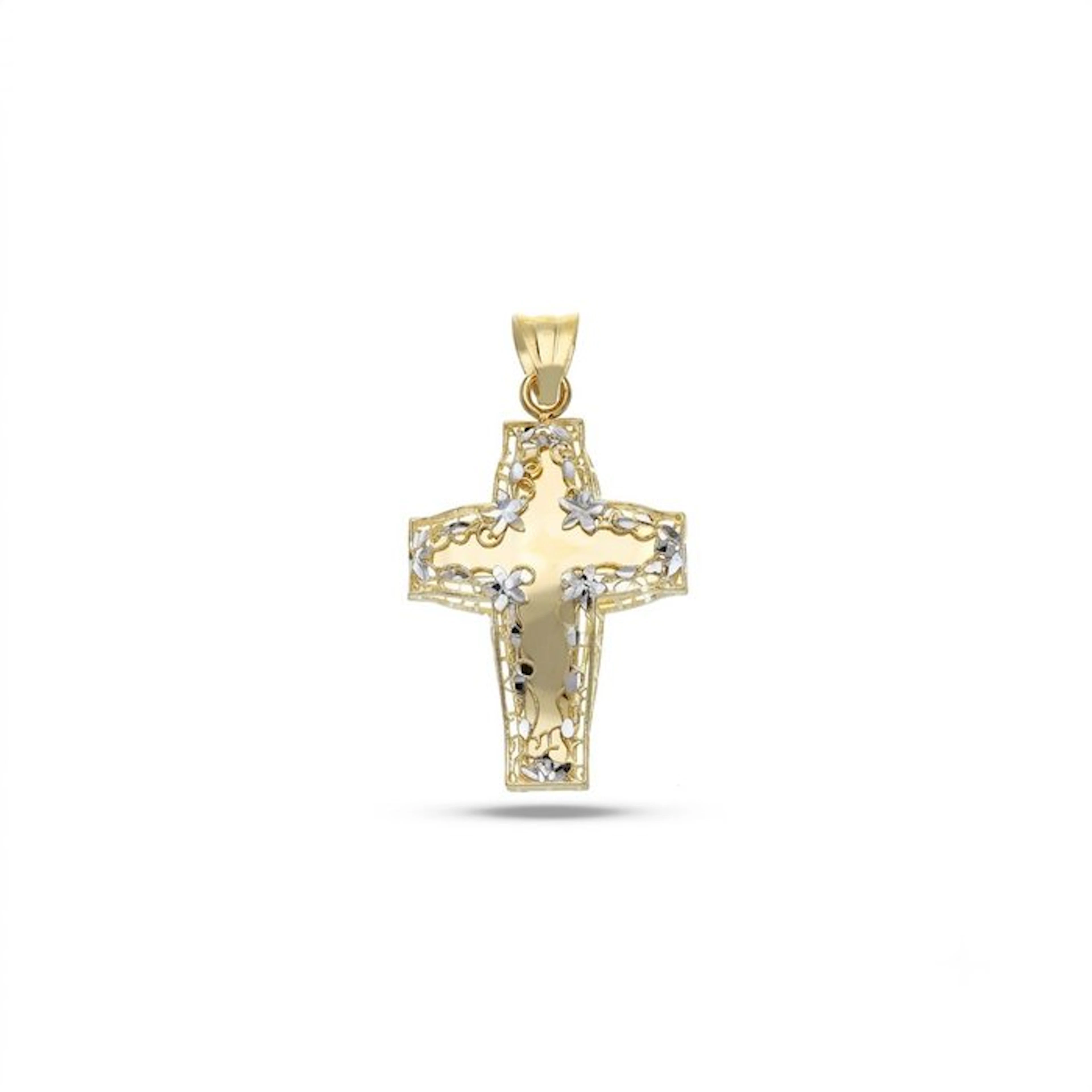 Pendant - 18 kt. Yellow gold, White gold - Ladies' Cross 3.1 g