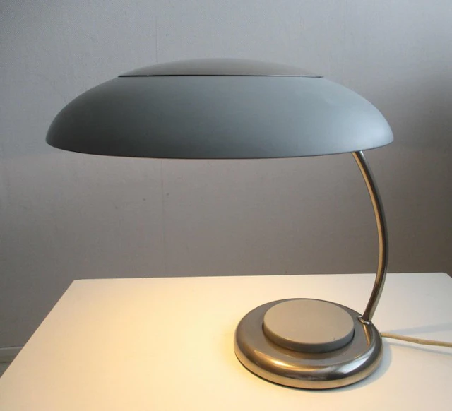 VEB Leuchtenbau - Table lamp - Metal, Chrome, Aluminium - Bauhaus style