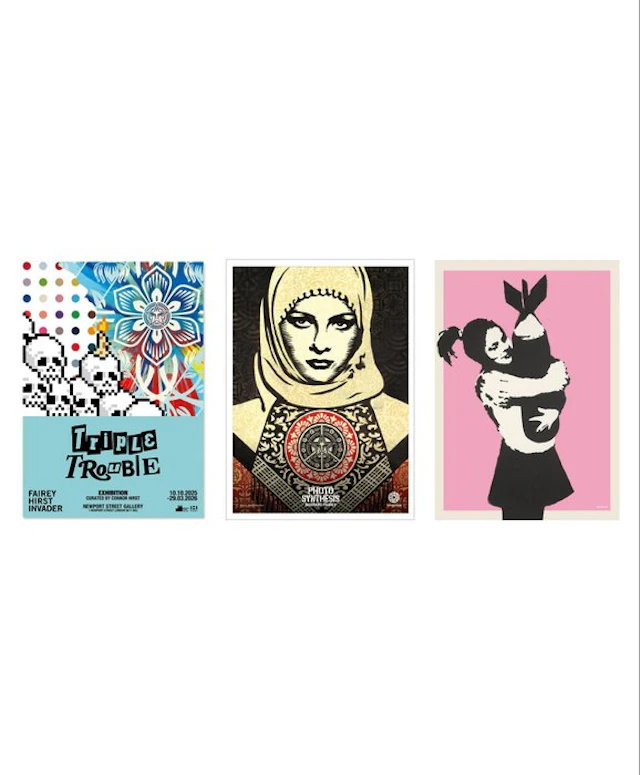 Shepard Fairey (OBEY) + Damien Hirst + Invader - Street...
